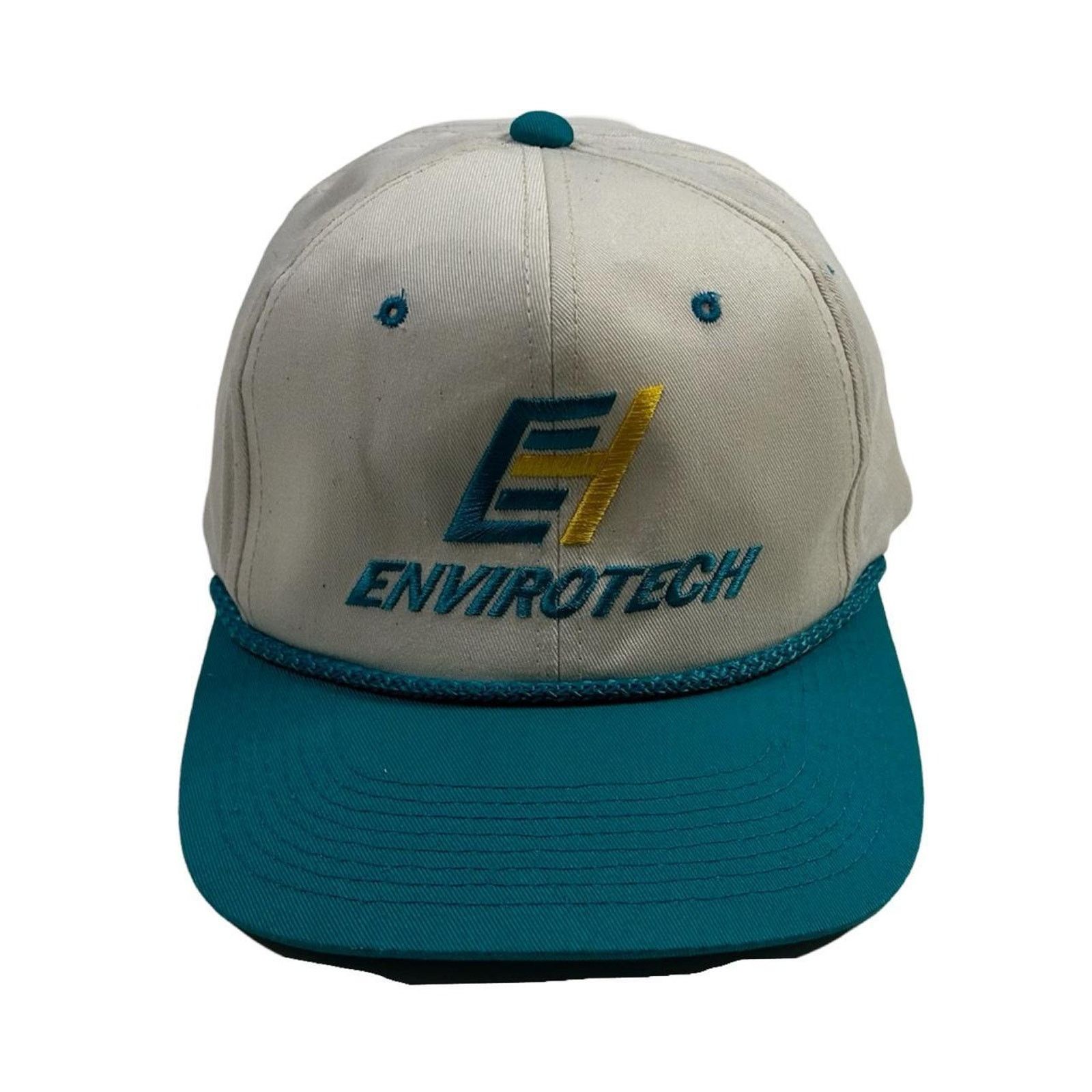 Vintage 80s vintage snapback hat workwear teal envirotech Size ONE SIZE - 1 Thumbnail
