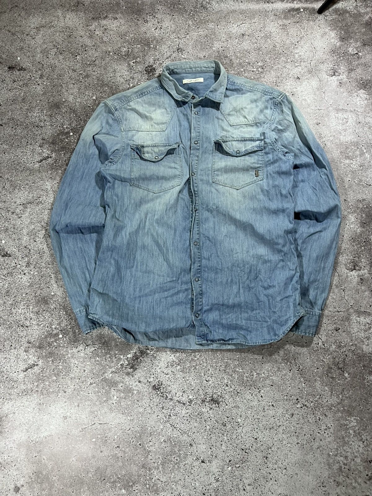 Balmain Vintage Pierre Balmain Denim Button-Up Shirt Long Sleeve Size US L / EU 52-54 / 3 - 1 Thumbnail