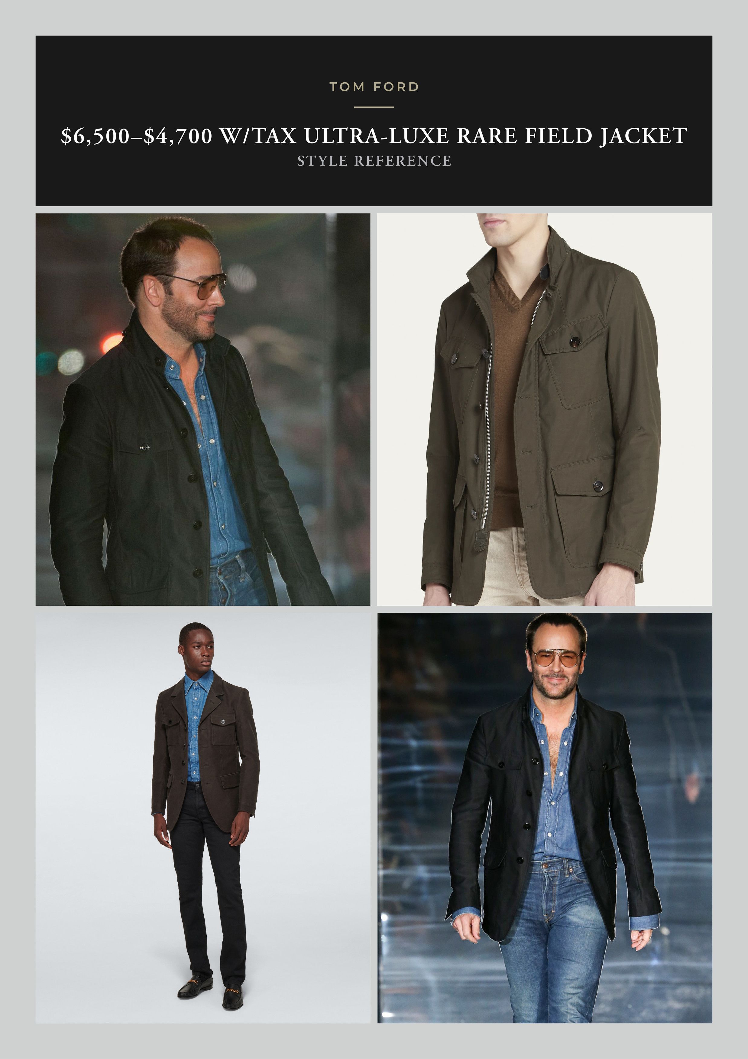 Tom Ford Coveted Extremely Rare $5,000 Field Jacket Leather Accents Size US M / EU 48-50 / 2 - 5 Thumbnail