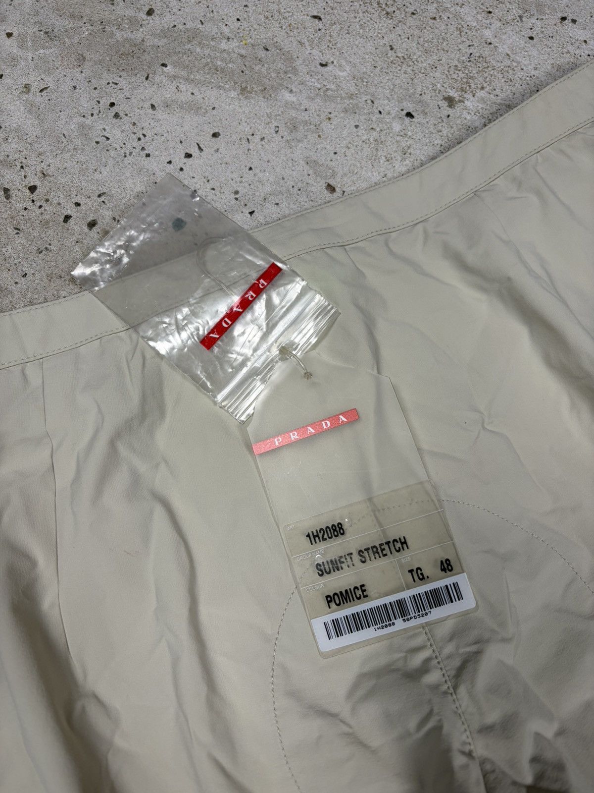 Prada DSWT 2000s Prada Sport Beige Baggy Red Tab Pants Linea Rossa Size 33" - 15 Thumbnail