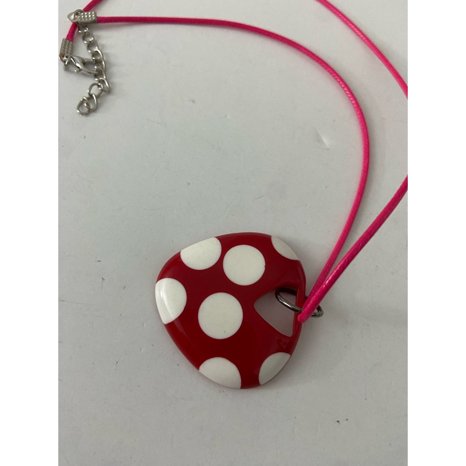 Handmade Polka dot pendant necklace Upcycled Size ONE SIZE - 3 Thumbnail
