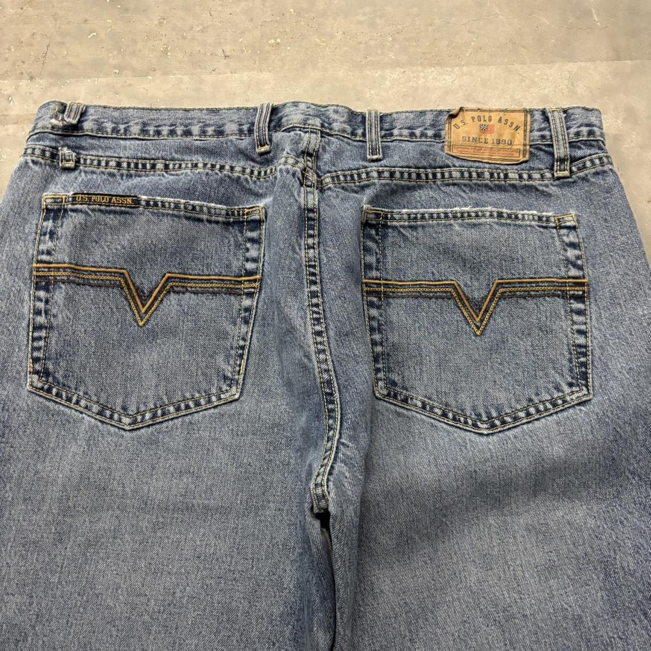 U.S. Polo Assn. × Vintage Crazy Vintage Y2K/2000s Baggy Grunge Medium Wash U.S. Polo Assn. Skater Denim Jeans! Size US 40 / EU 56 - 7 Thumbnail