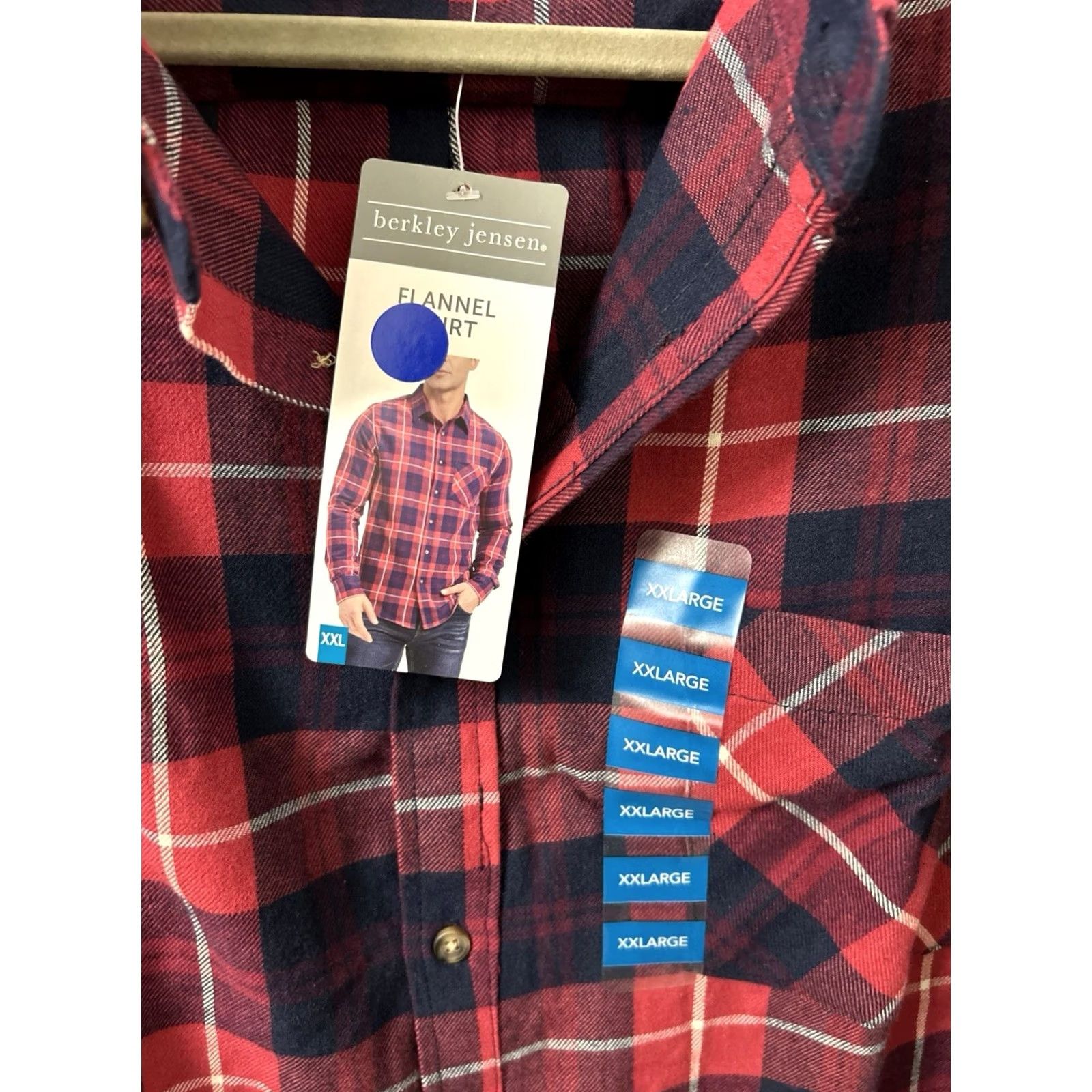 Vintage VINTAGE Berkley Jensen Shirt Mens 2XL Red Plaid Button-Down Long Sleeve NWT Size US XXL / EU 58 / 5 - 5 Thumbnail