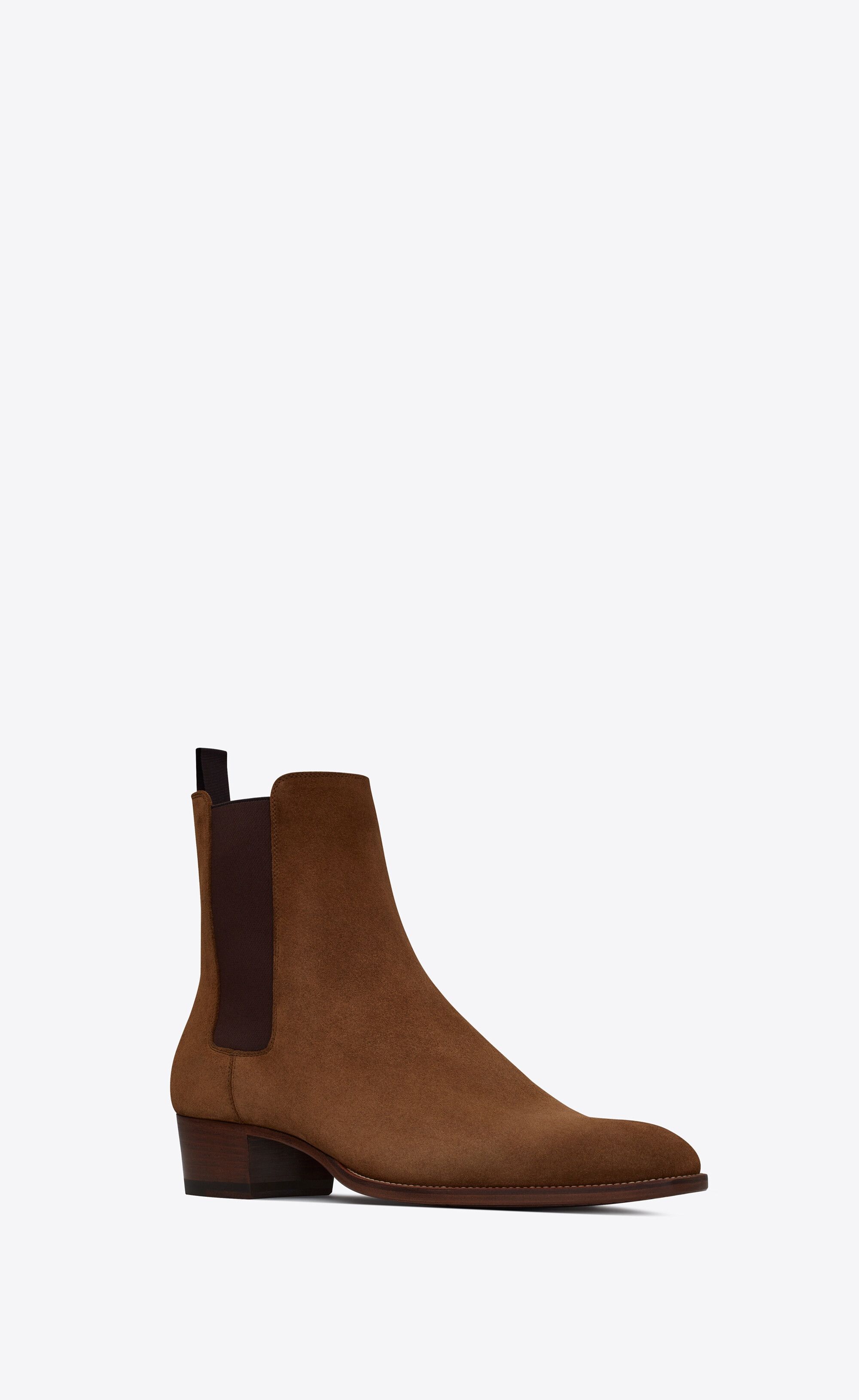 Saint Laurent Paris o1bcso1str1224 Wyatt Chelsea Boots In Suede in Brown Size US 10 / EU 43 - 2 Thumbnail
