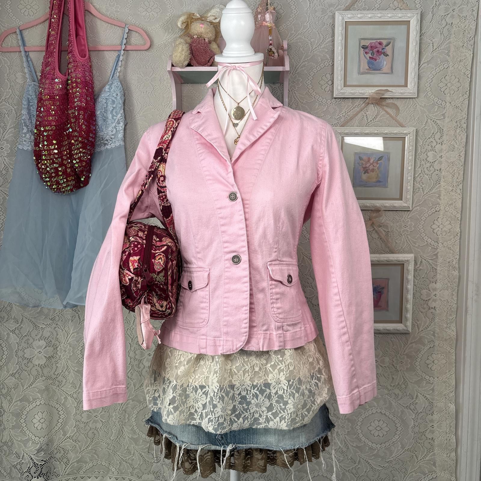 Other vintage pink coquette pea coat jacket Size S / US 4 / IT 40 - 1 Thumbnail