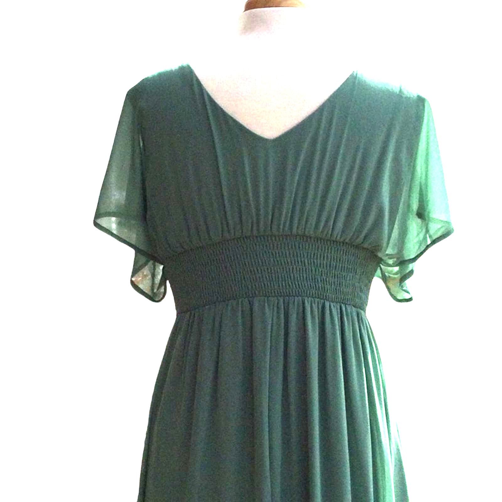 Other Ever Pretty Sage Green Lace Gauging Waist Evening Maxi Dress Size S / US 4 / IT 40 - 8 Thumbnail