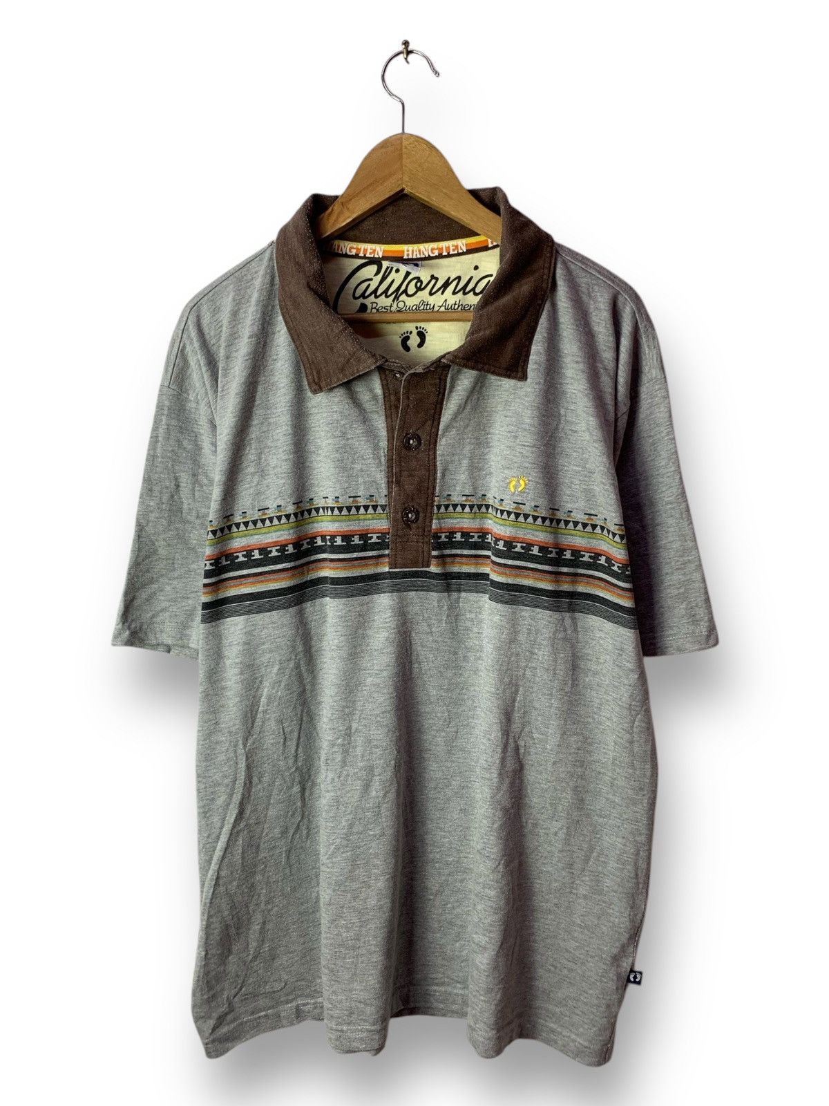 Hang Ten × Vintage 🔥Hangten California Vintage Style Polo Surf Tee Size US XXL / EU 58 / 5 - 1 Thumbnail