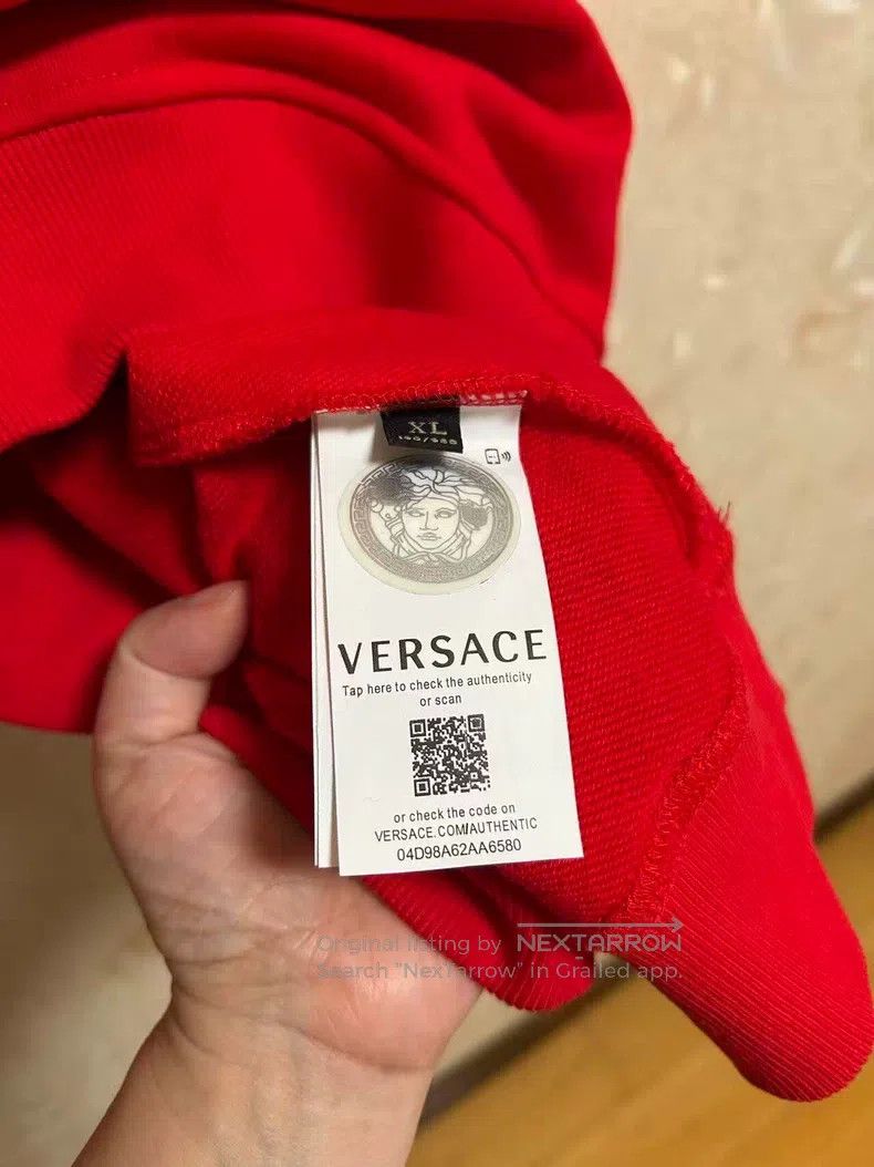 Versace Versace Red diamond-encrusted sweatshirt Size US XL / EU 56 / 4 - 4 Thumbnail