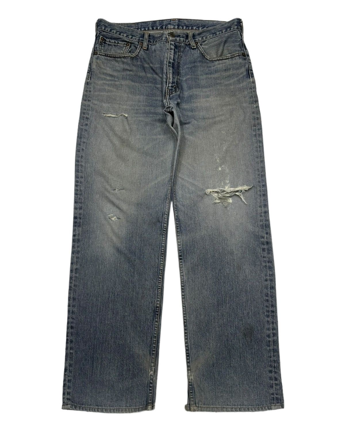 Levi's VINTAGE LEVIS 502 BLUE WASH BAGGY DISTRESS DENIM JEANS Size US 36 / EU 52 - 5 Thumbnail