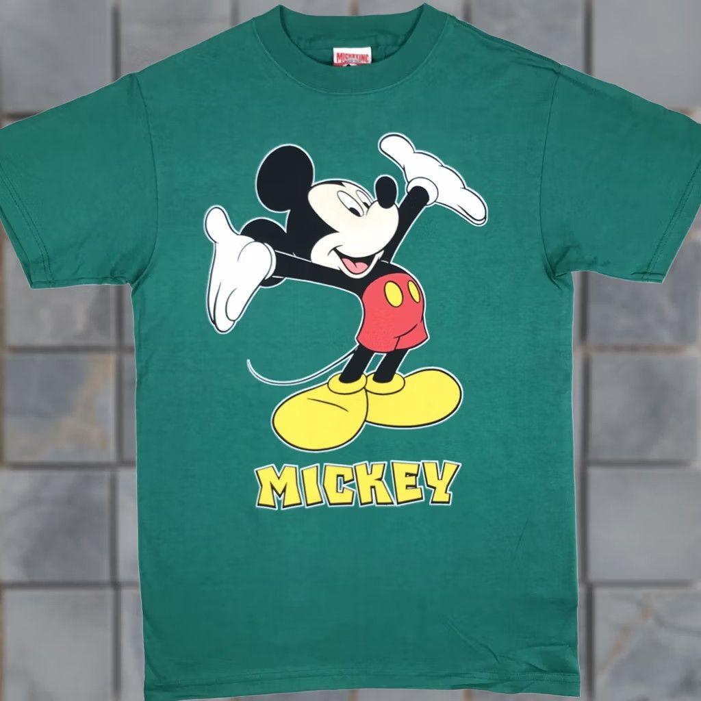 Disney NOS vintage 90s MICKEY MOUSE Walt Disney World T-Shirt SMALL/MEDIUM Green Men Short Sleeve Cotton Regular Size US S / EU 44-46 / 1 - 1 Thumbnail