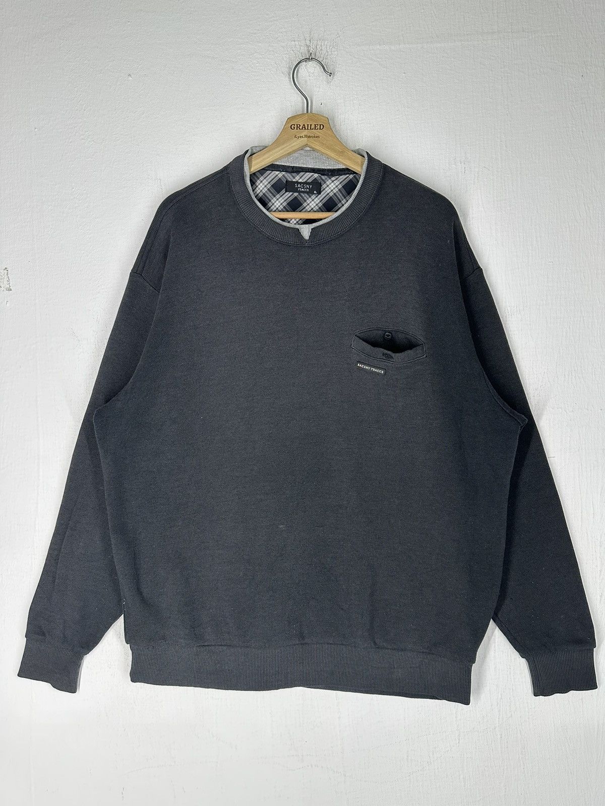 Japanese Brand × Y's × Yohji Yamamoto Vintage Y’sACCS Sacsny Faded Sweatshirt Size US L / EU 52-54 / 3 - 1 Thumbnail