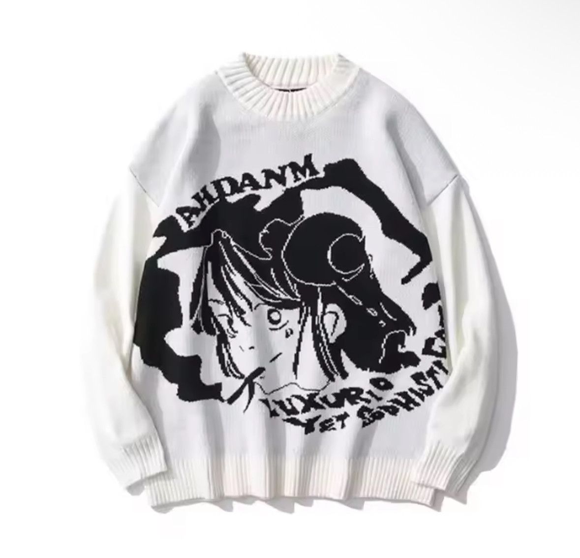 Japanese Brand Streetwear Y2K Retro Anime Girl Unisex Knitted Sweater Size US XL / EU 56 / 4 - 1 Thumbnail