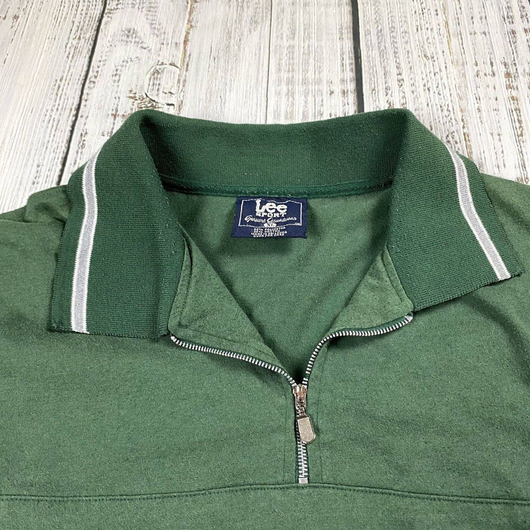 Lee LEE SPORT Polo Shirt Mens XL Green Striped 1/4 Zip VINTAGE 90s Golf Lacrosse Retro Knit Cotton Shirt Mens Clothing Size US XL / EU 56 / 4 - 2 Thumbnail