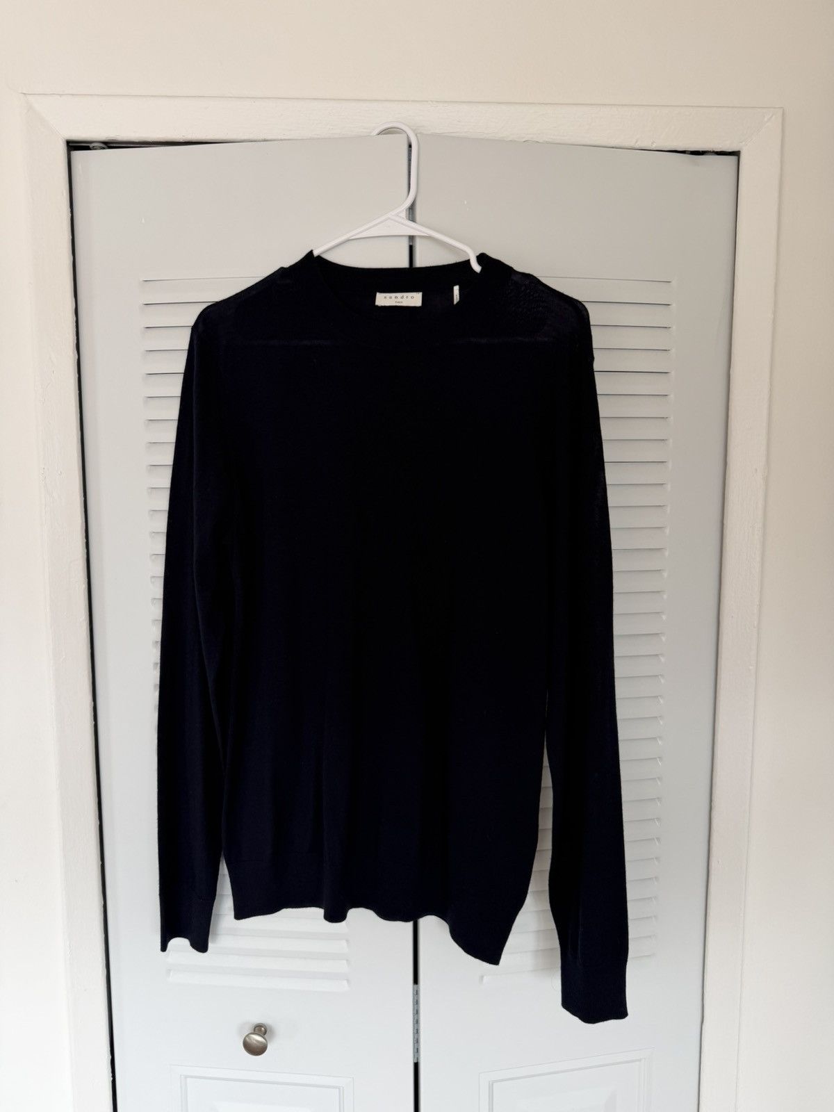Sandro Sandro Dark Navy Lightweight Wool Sweater Size US M / EU 48-50 / 2 - 3 Thumbnail
