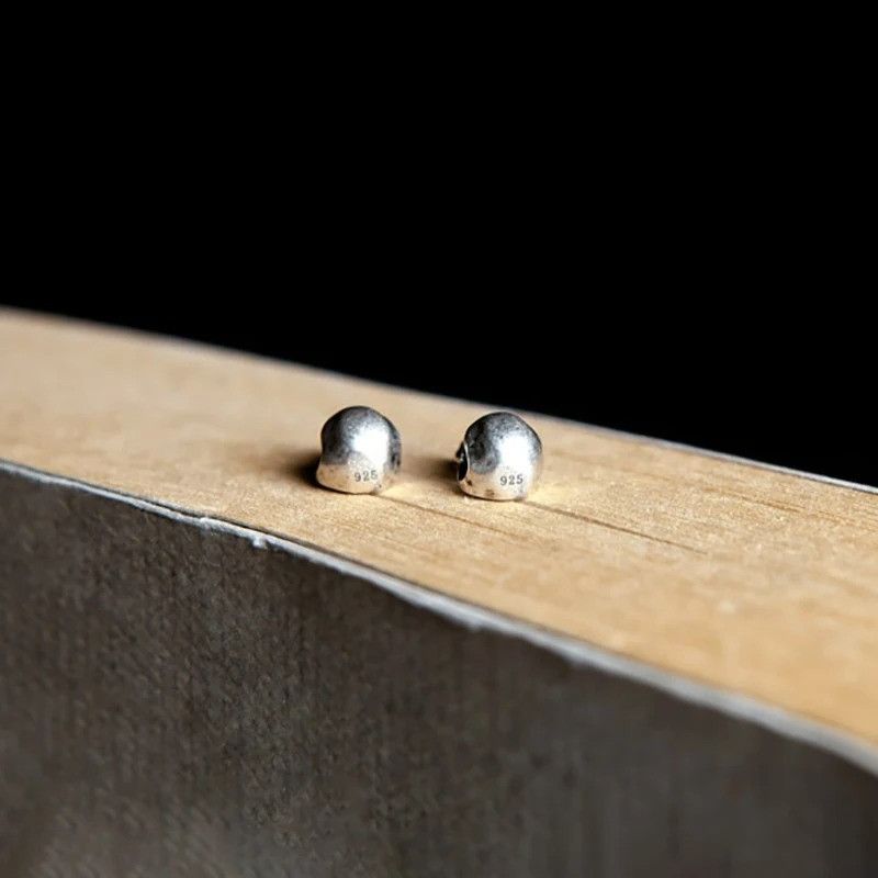 Jewelry Skull Raven Stud Earrings 925 Sterling Silver Ear Gift Size ONE SIZE - 4 Thumbnail