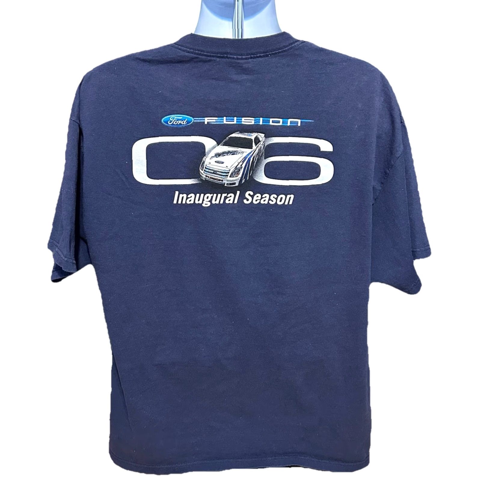 Delta VINTAGE Delta Pro Weight Ford Racing Fusion 06 Shirt Men XL Navy Blue Short Sleeve Crew Neck Graphics Logo 2000s Mens TX Size US XL / EU 56 / 4 - 3 Thumbnail