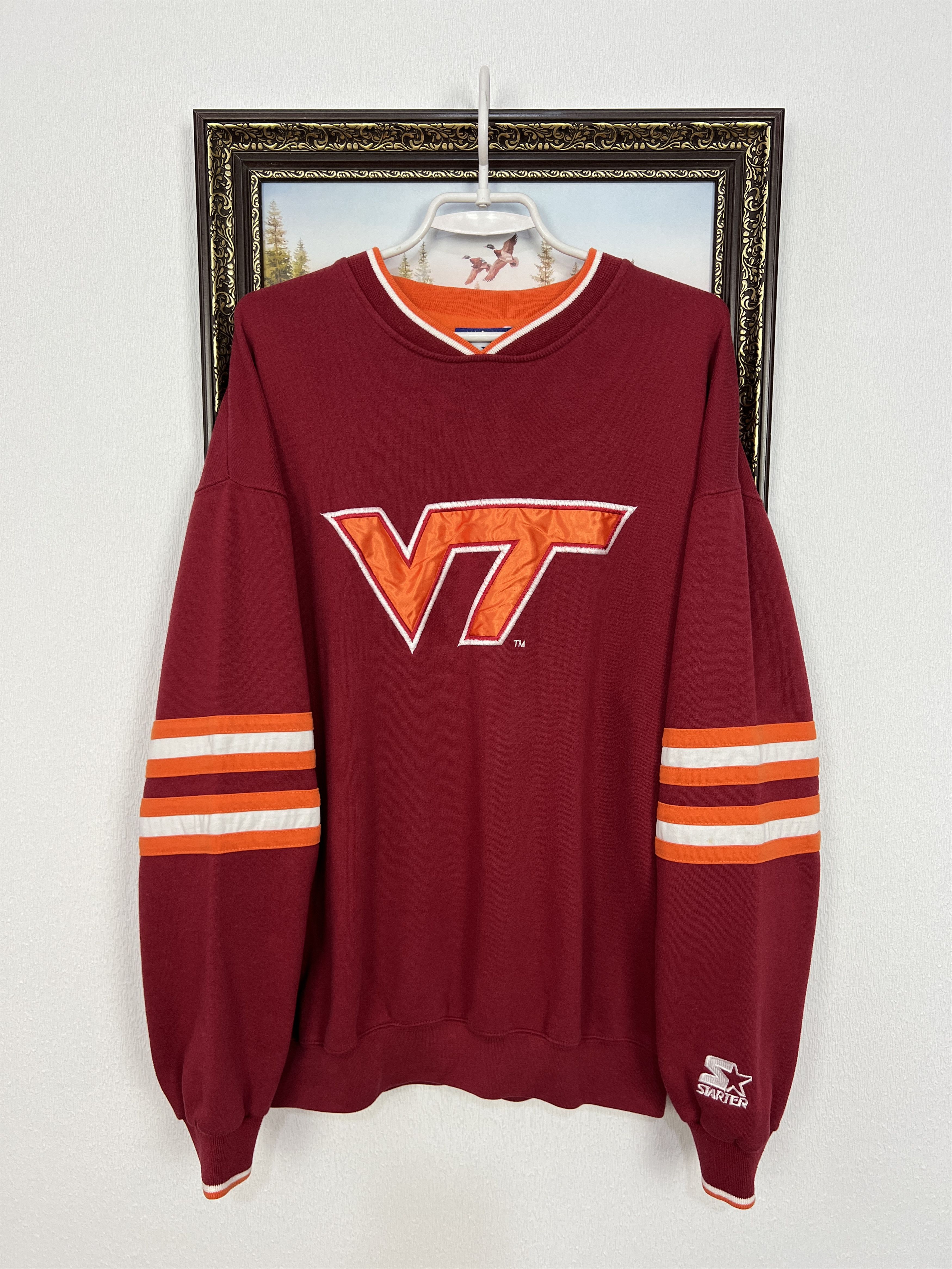 Starter Vintage Virginia Tech Sweatshirt Big Logo Crewneck Rare NCAA Size US L / EU 52-54 / 3 - 1 Thumbnail
