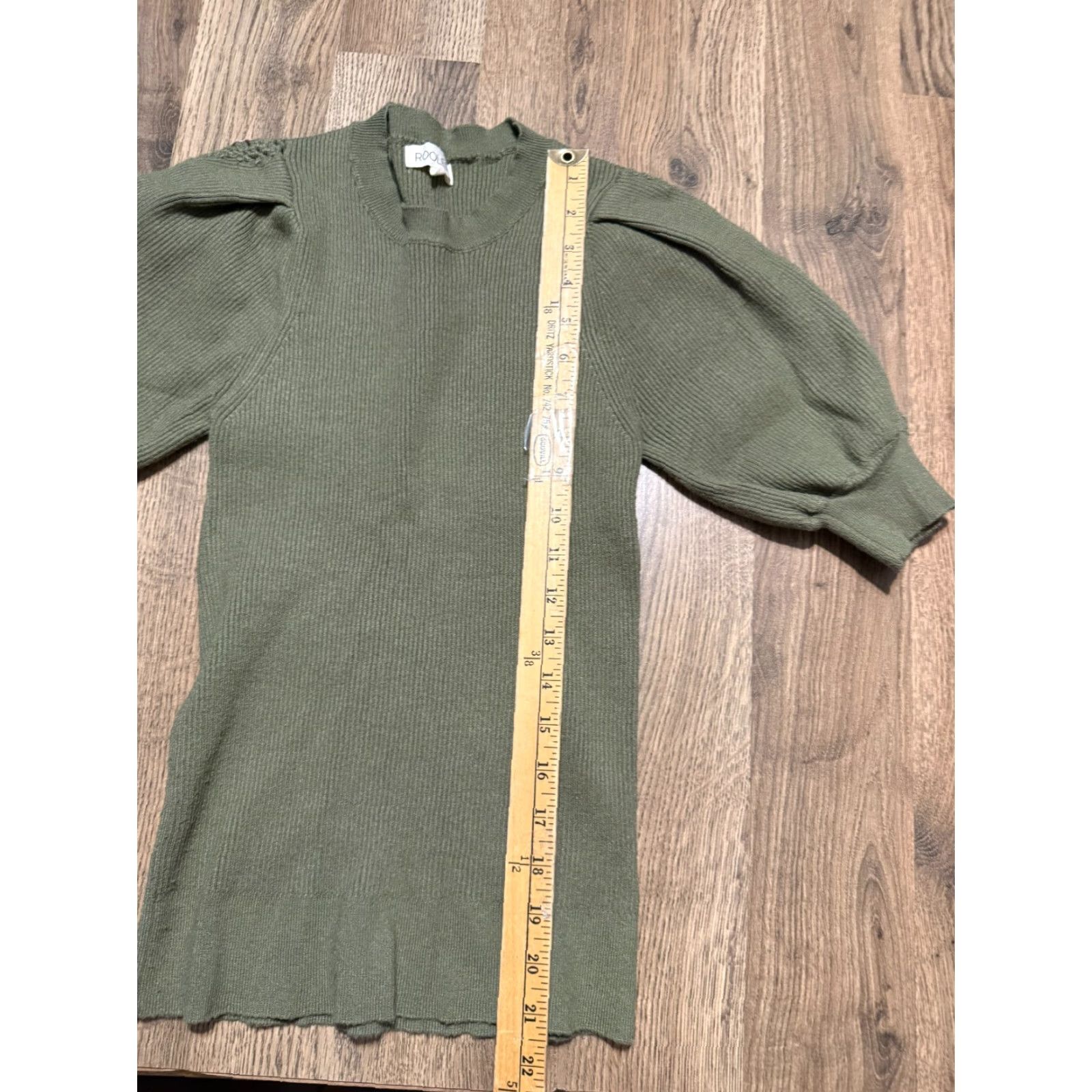 Vintage ROOLEE Shirt, Women's Medium, Green, Puffed Short Sleeve Shirt, T-Shirt, Regular, Casual, Womens Size M / US 6-8 / IT 42-44 - 7 Thumbnail