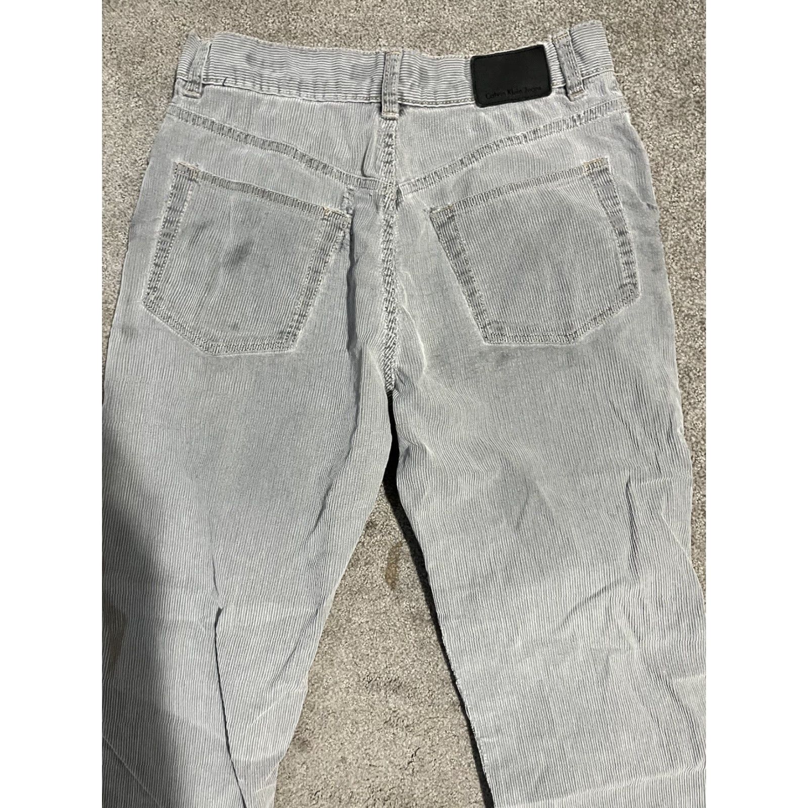 Calvin Klein Calvin Klein Pants Mens 30x29 Gray Corduroy Chino Straight Leg 30 Inseam Regular Rise Mid Flat Front Button Zipper Pockets Size US 30 / EU 46 - 2 Thumbnail