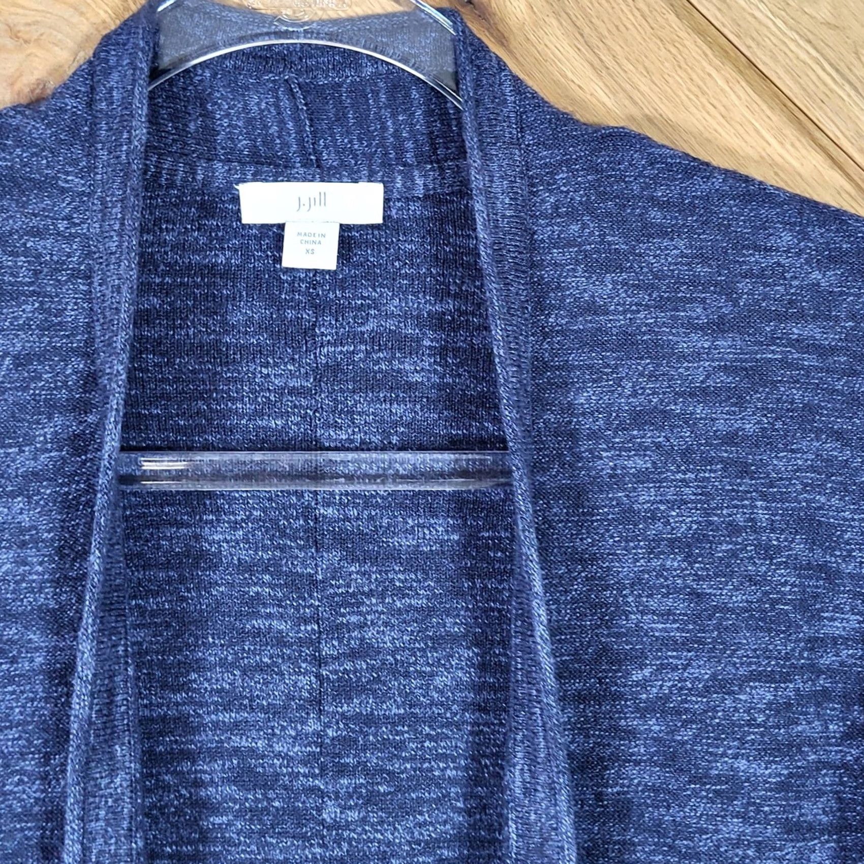 J. Jill J. Jill Cardigan Sweater Women XS Open Front Longline Marled Space Dye Blue Size XS / US 0-2 / IT 36-38 - 3 Thumbnail