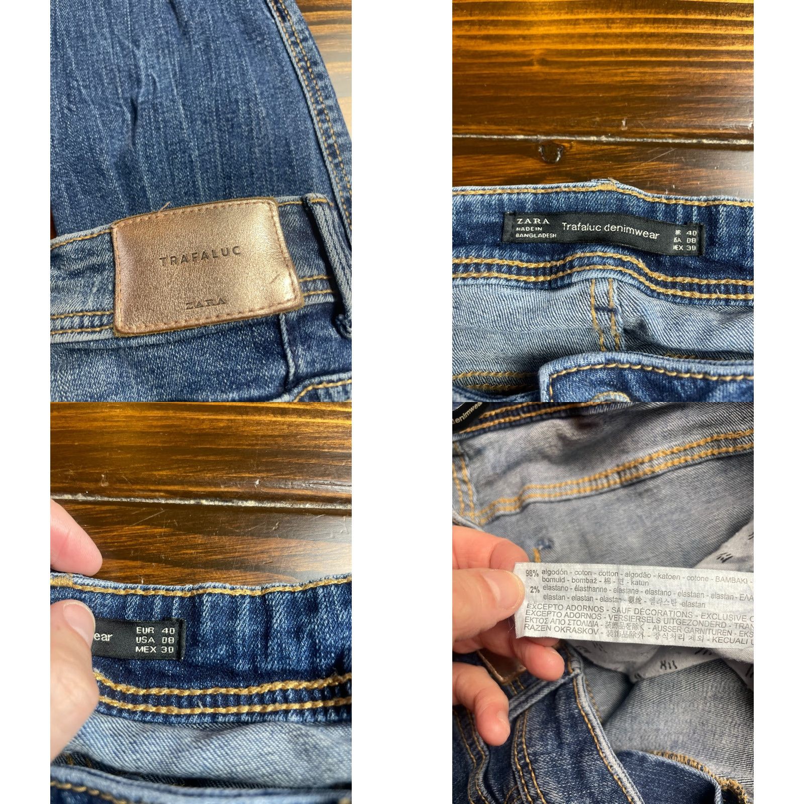 Zara Zara Jeans Women's Size 08 Blue Denim Distressed Frayed Hem Regular Size 30" / US 8 / IT 44 - 8 Thumbnail