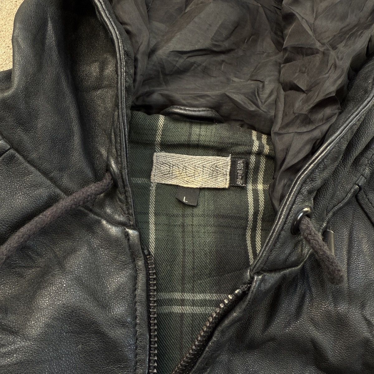 If Six Was Nine Arvust Avant Garde Hooded Leather Jacket Size US L / EU 52-54 / 3 - 7 Thumbnail