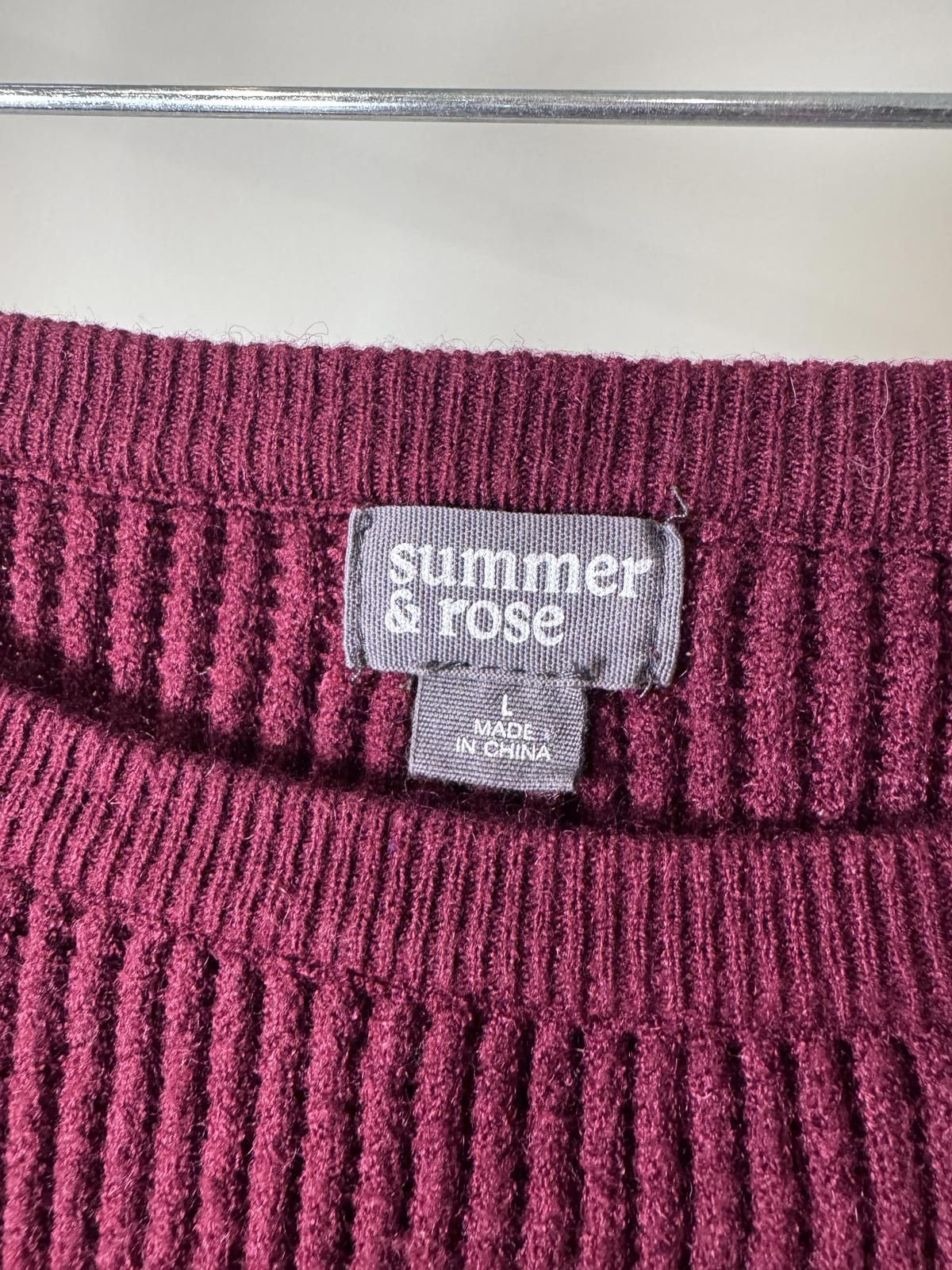 Other Summer & Rose Women's Burgundy Knit Sweater, Size Large Size L / US 10 / IT 46 - 3 Thumbnail
