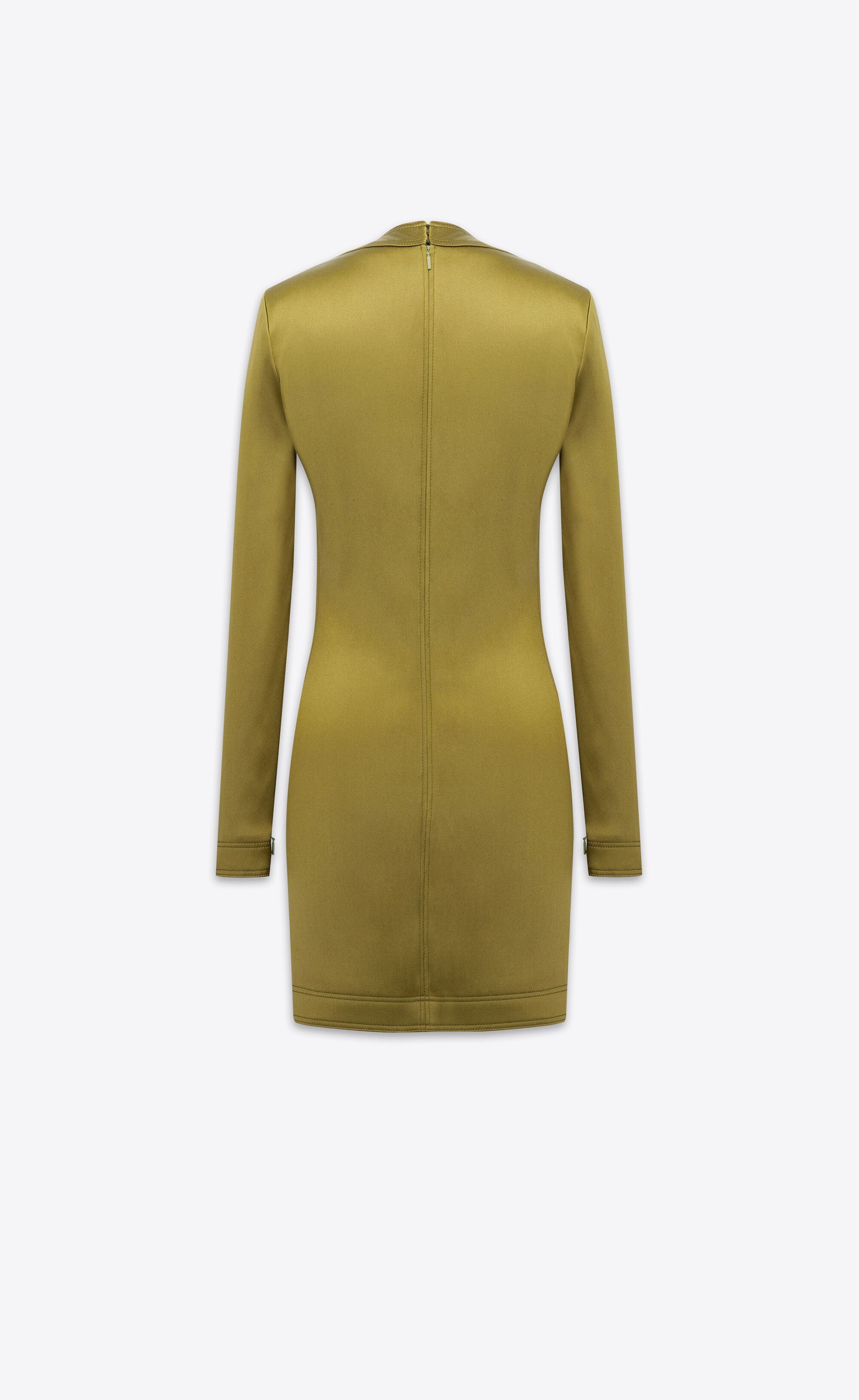 Saint Laurent Paris o1s1wg110625 786465 Décolleté Dress in Stretch Duchess Silk Size M / US 6-8 / IT 42-44 - 4 Thumbnail