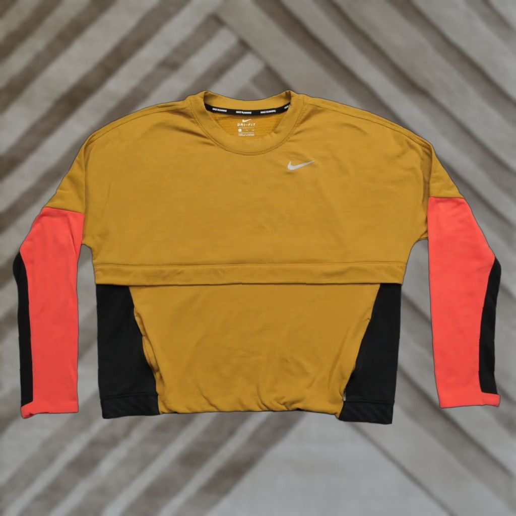 Nike Nike Sweatshirt Womens XL Yellow Black Pullover Running Dri Fit Kangaroo Pocket Size XL / US 12-14 / IT 48-50 - 1 Thumbnail