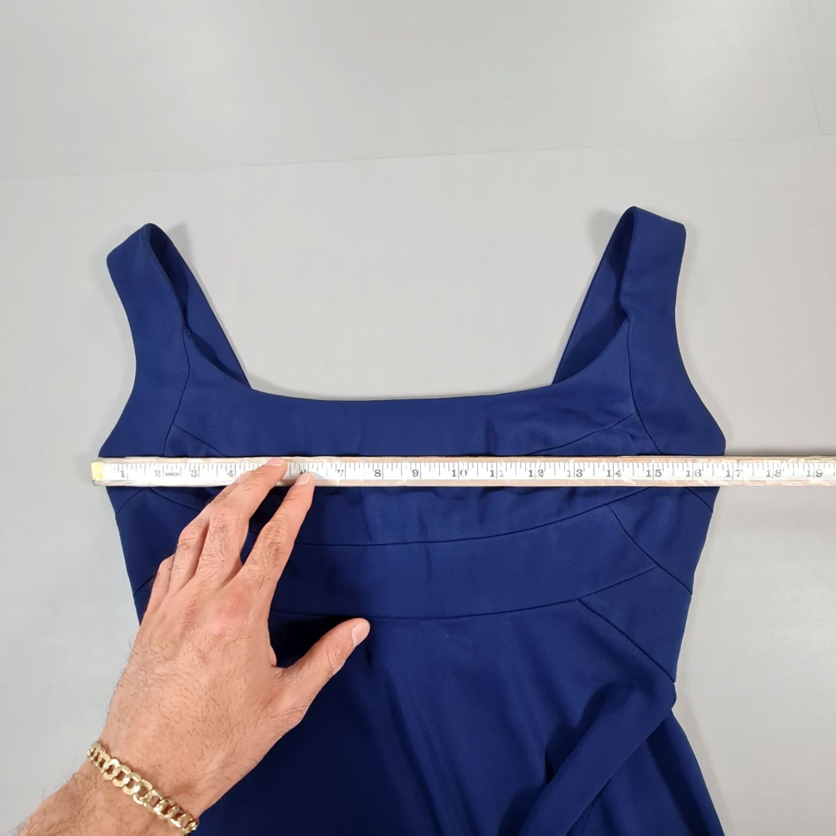 Vintage VINTAGE Herve Leger Navy Blue Dress Short Sleeveless Scoop Neck Zip 12 UK Designer Womens Size 34" / US 12 / IT 48 - 6 Thumbnail