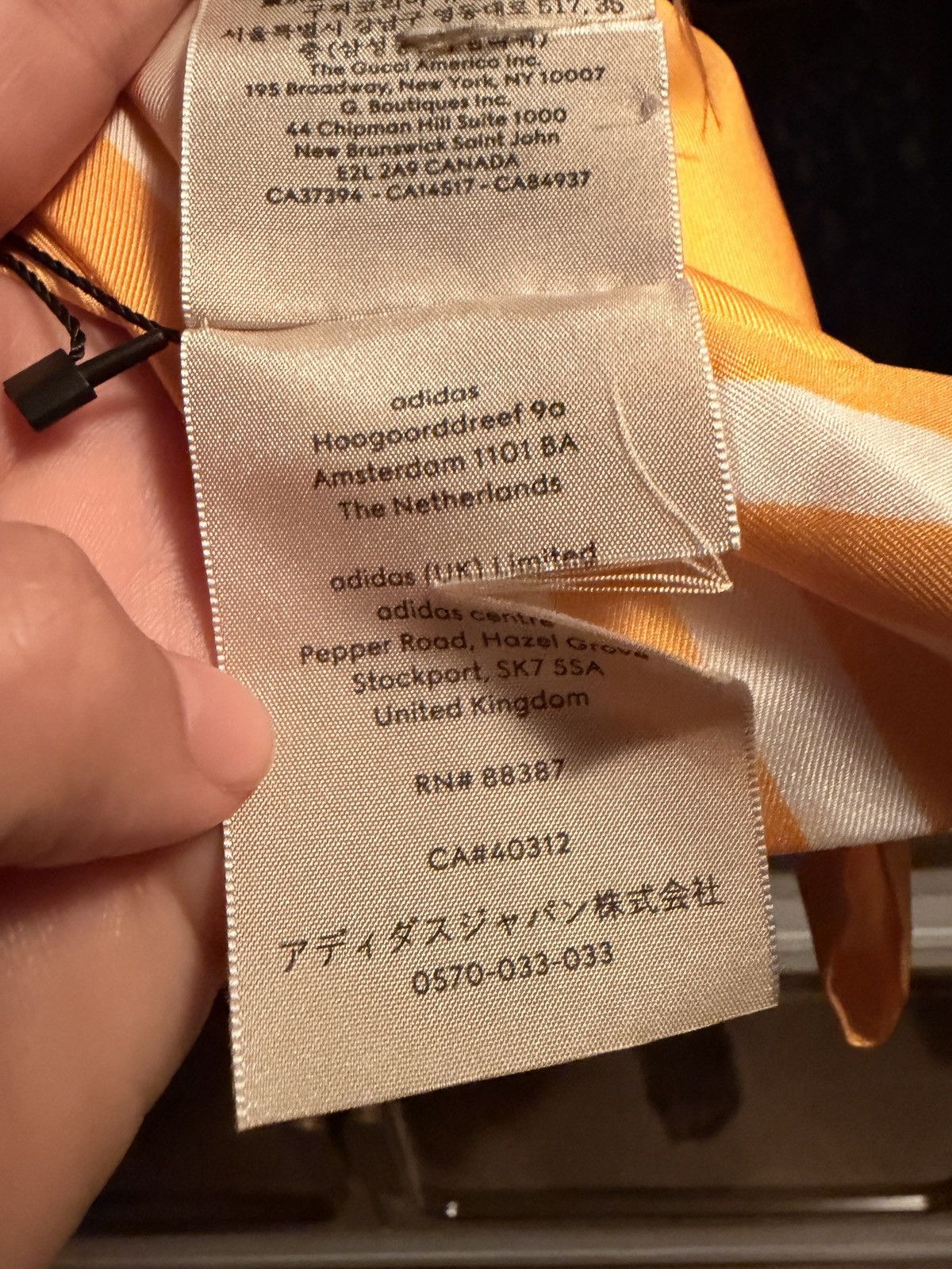 Adidas × Gucci Gucci x Adidas Orange Silk Scarf Rare Trefoil Logo NWT Size ONE SIZE - 12 Thumbnail