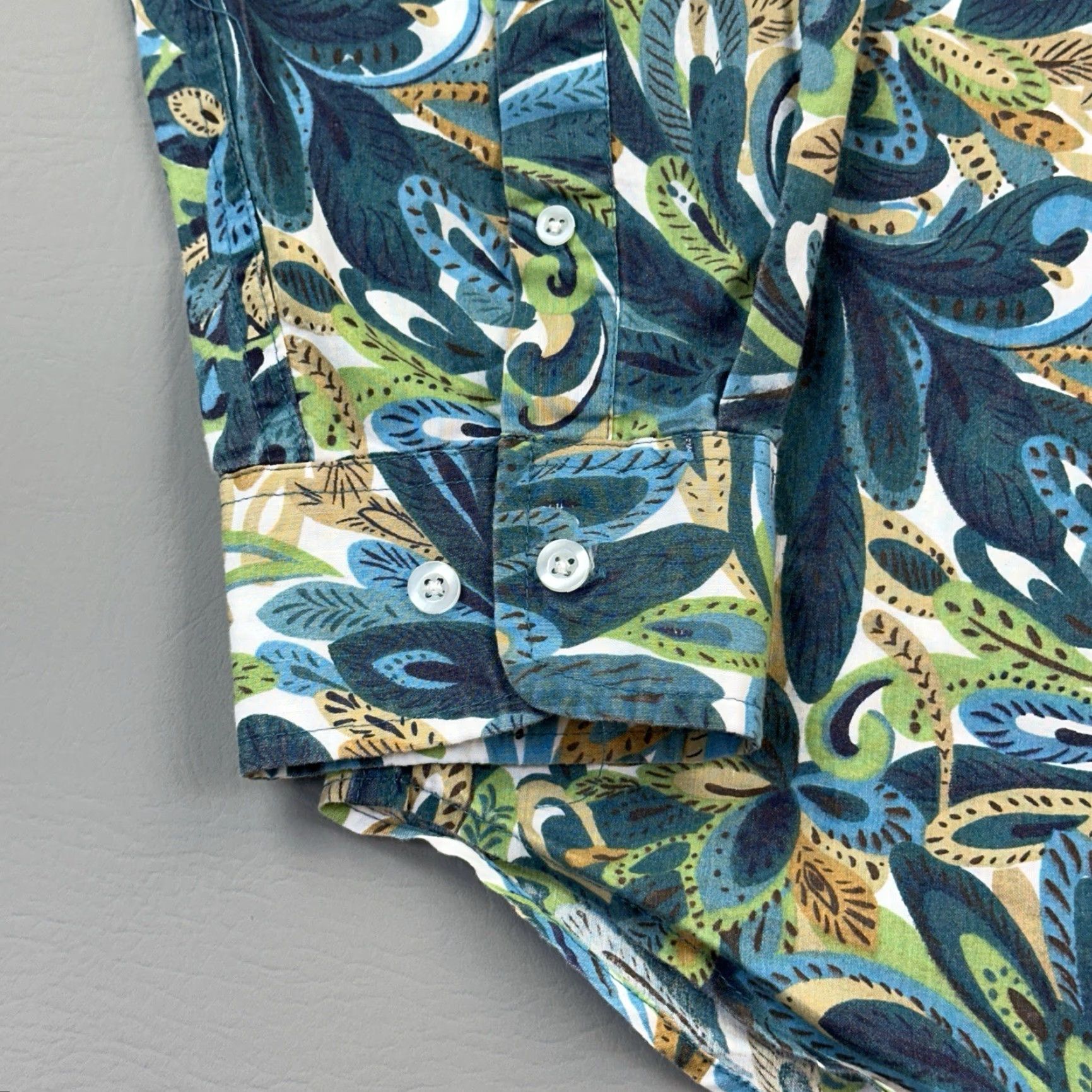 Vintage VINTAGE Irvine Park Shirt Mens XL Green Floral Paisley Print Long Sleeve 90s Size US XL / EU 56 / 4 - 2 Thumbnail