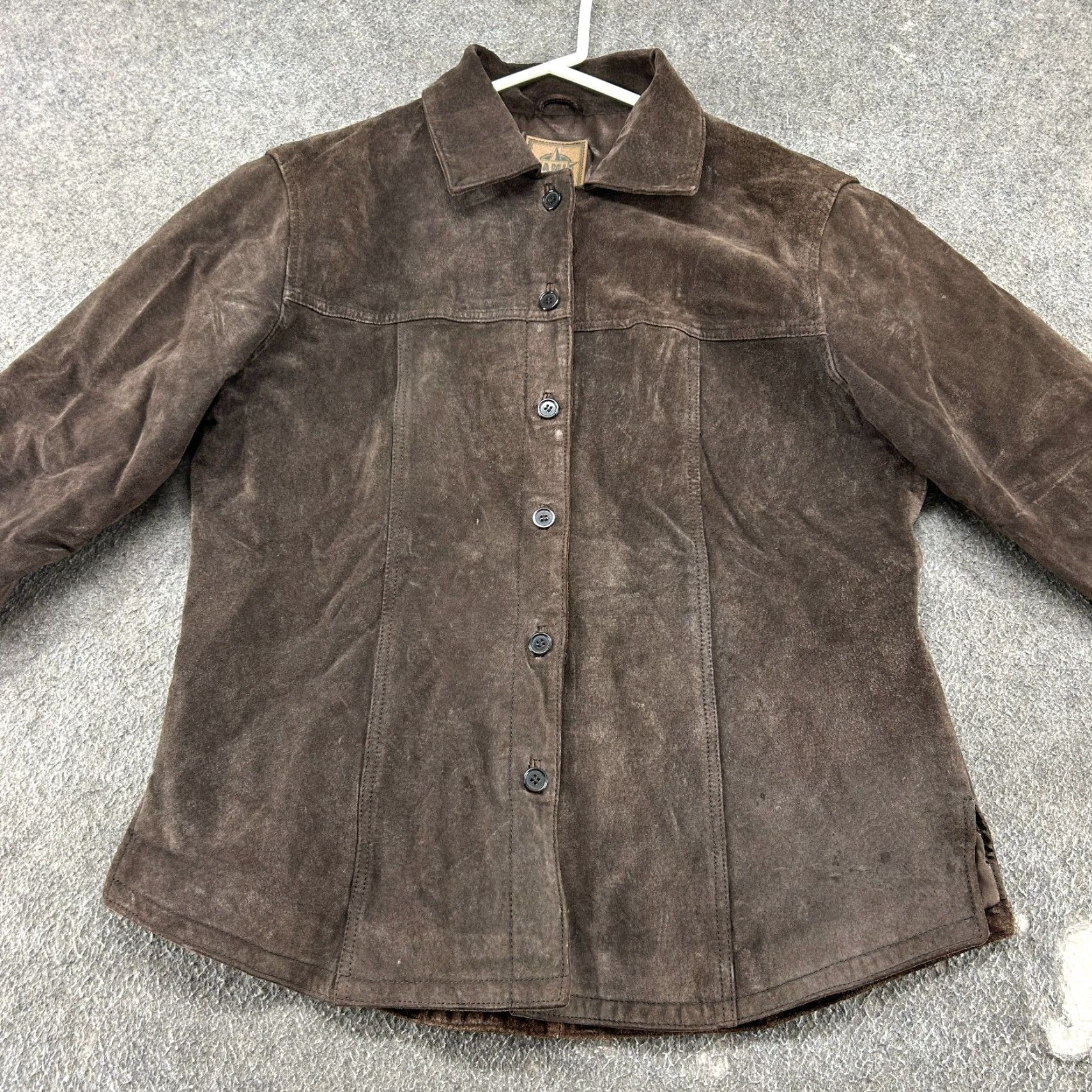 Vintage VINTAGE Ami Jacket Womens M Brown Trucker Genuine Leather Suede Button Shirt 90s Size M / US 6-8 / IT 42-44 - 2 Thumbnail