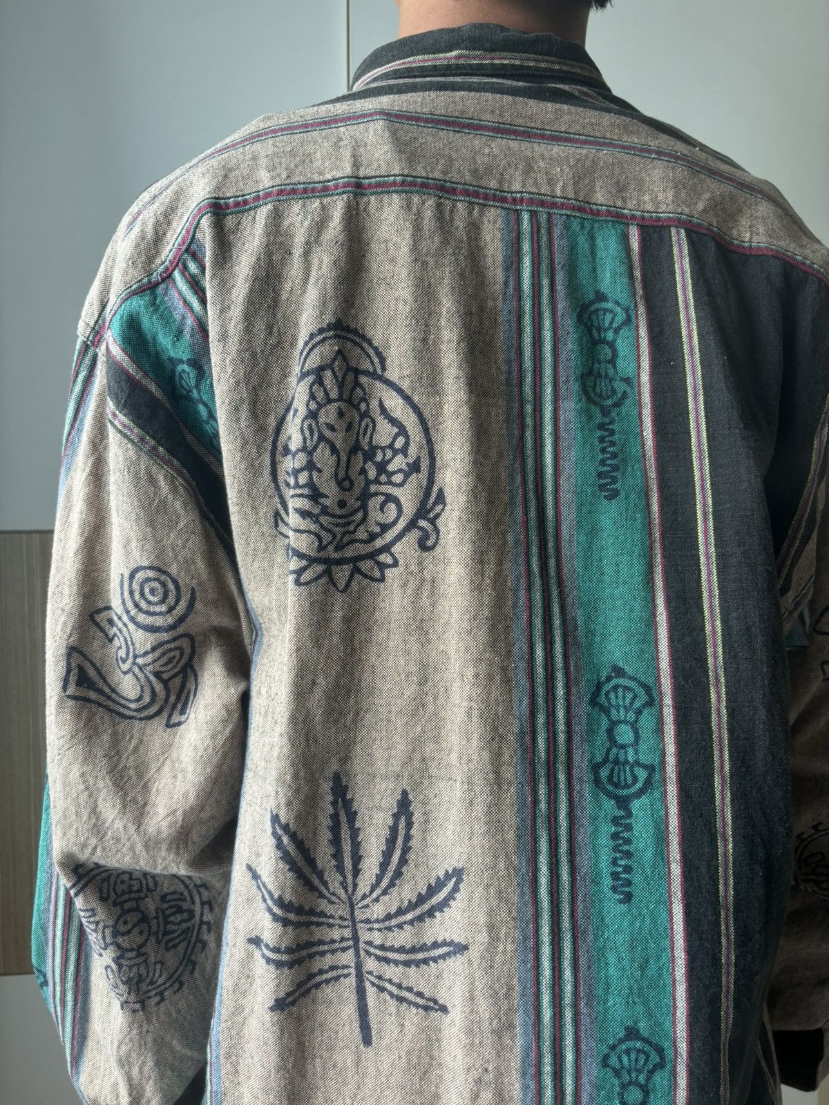 Handmade × Vintage Nepalese Button-up Shirt with Hand Blockprinted design Size US M / EU 48-50 / 2 - 10 Thumbnail