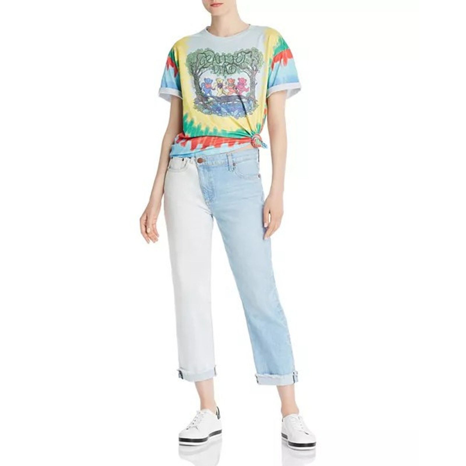 Alice & Olivia amazing asymmetrical Two Tone slim straight