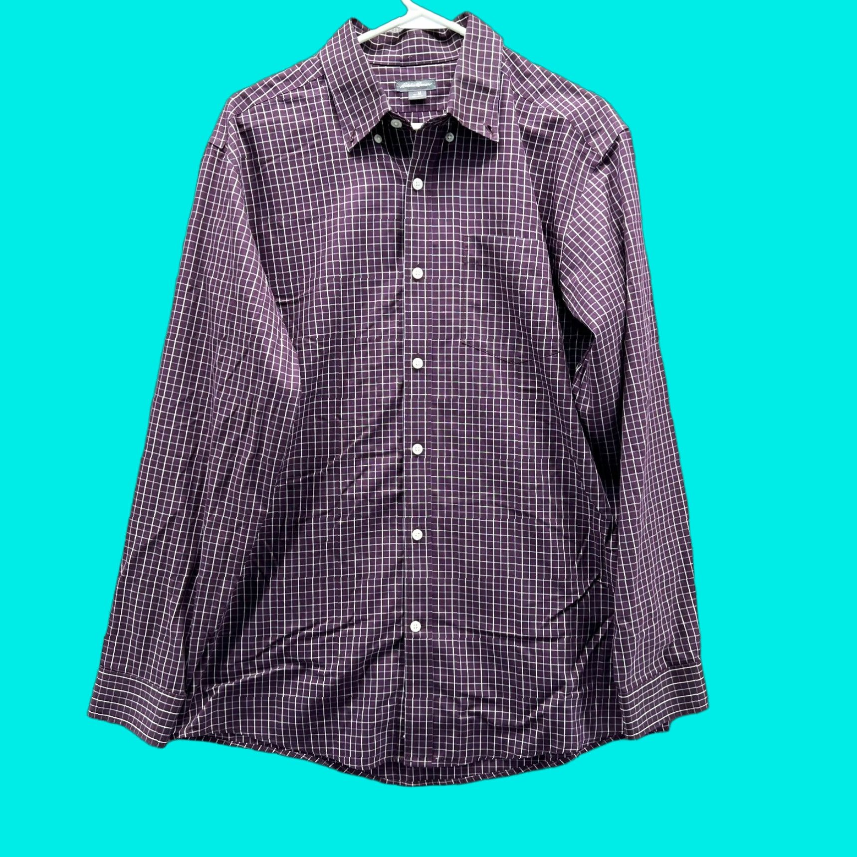 Eddie Bauer VINTAGE Eddie Bauer Shirt Men Medium Check Purple Button-Down Preppy Windowpane Size US M / EU 48-50 / 2 - 1 Thumbnail