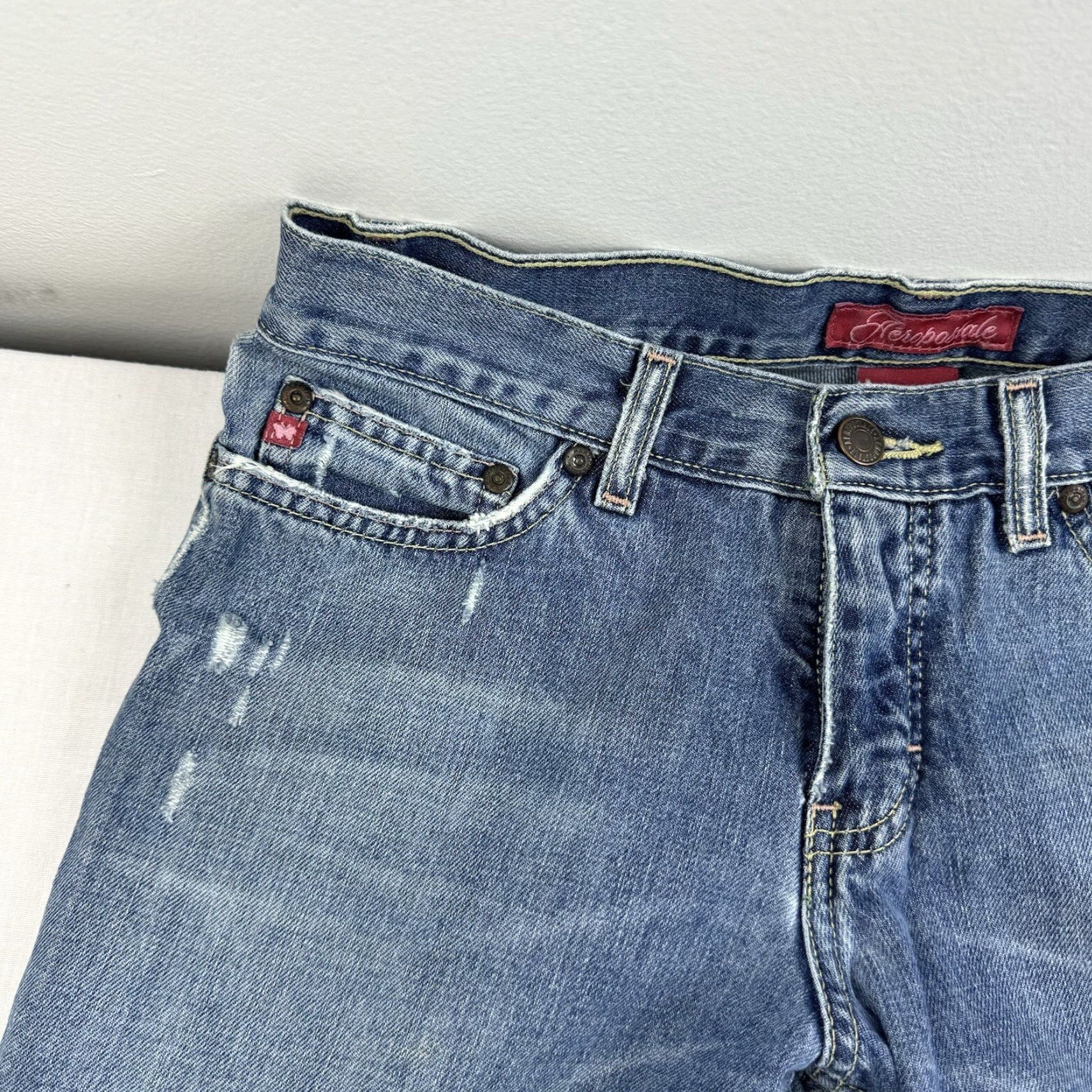 Vintage VINTAGE Aéropostale Jeans Womens Flared 3/4 Blue Grunge Y2K Retro Punk Style Denim Size 26" / US 2 / IT 38 - 4 Thumbnail