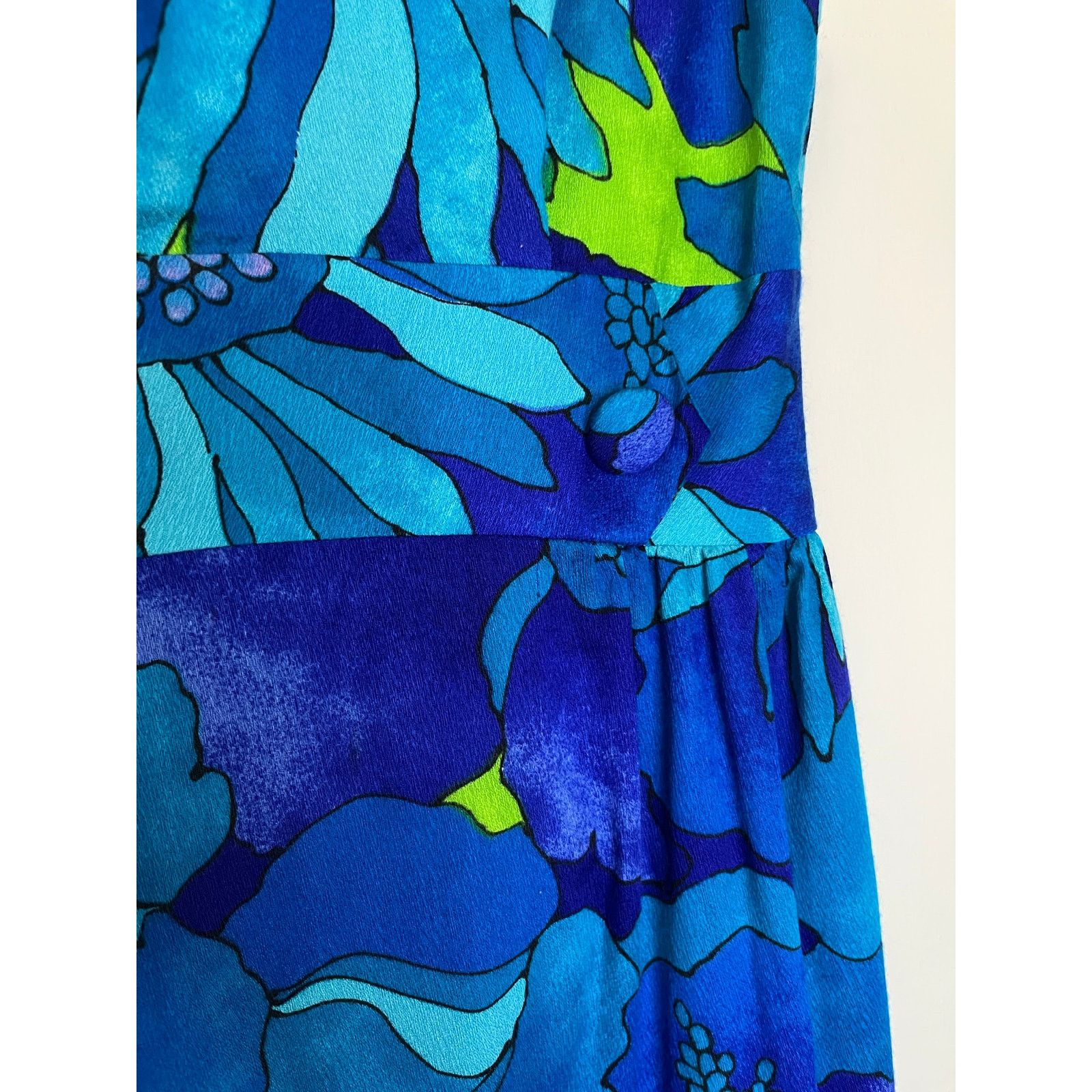 Hilo Hattie Vintage 60’s Hilo Hattie Blue Floral Hawaiian Dress XS Small Size XS / US 0-2 / IT 36-38 - 5 Thumbnail
