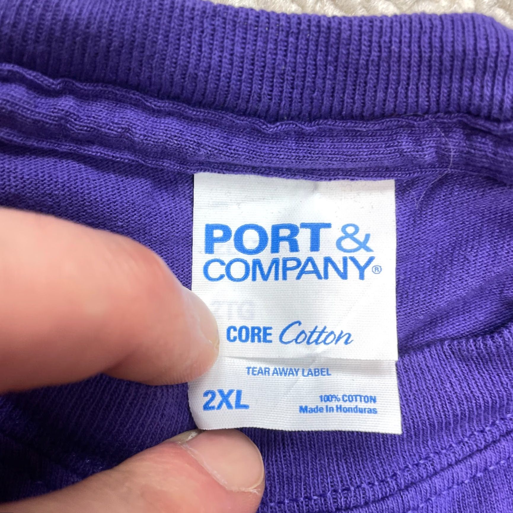 Port & Company Port & Company Core Cotton Shirt Adult 2XL 2XL Purple Short Sleeve Crew Neck Solid Mens Classic Cotton T-Shirt Size US XXL / EU 58 / 5 - 3 Thumbnail