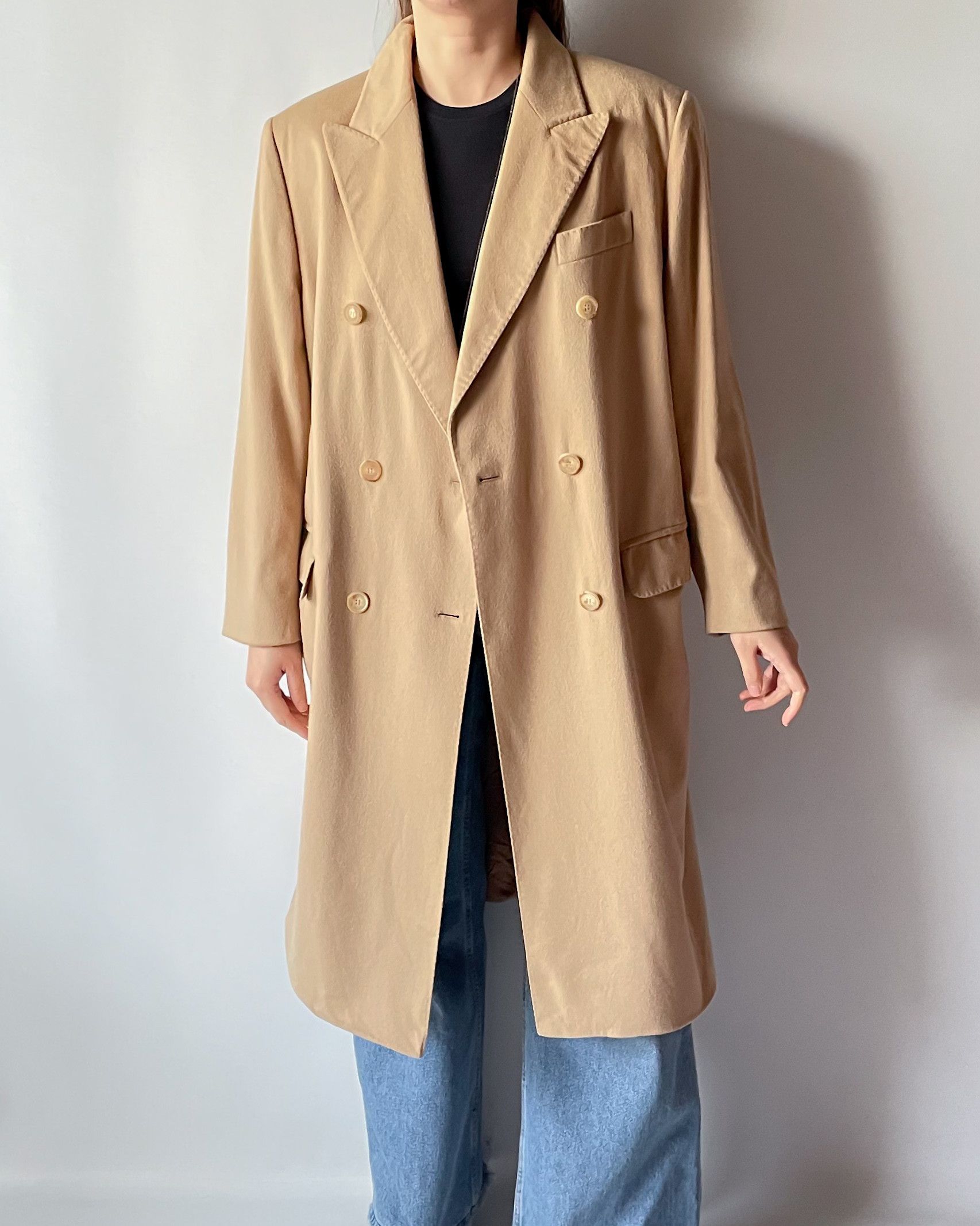 Colombo Vintage Colombo Fabric Camel Coat – Pure Cashmere Size XL / US 12-14 / IT 48-50 - 4 Thumbnail