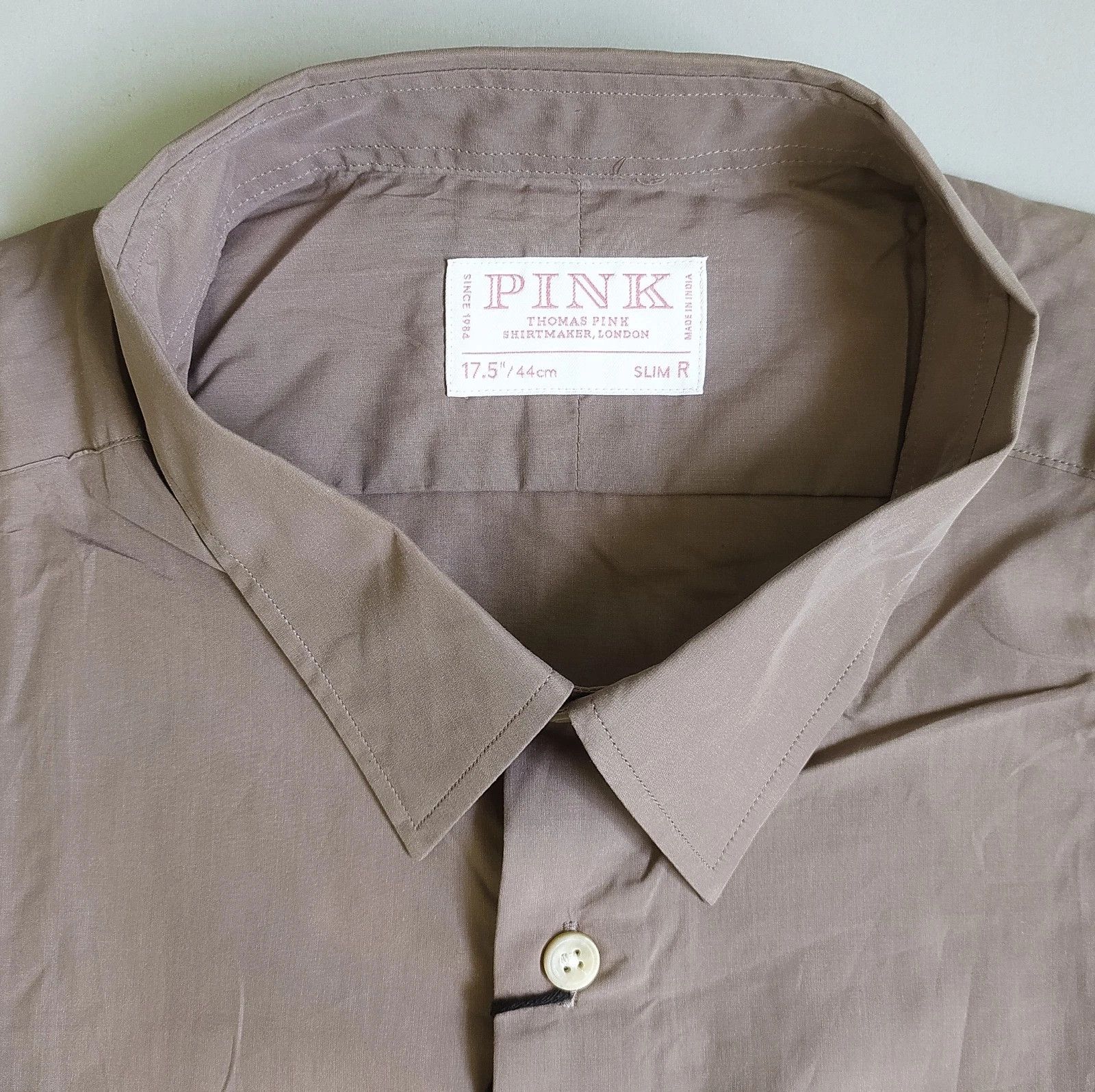 slim fit dress slacks Thomas Pink Slim Fit Formal Micro Gingham Check Shirt Green/White main image 0