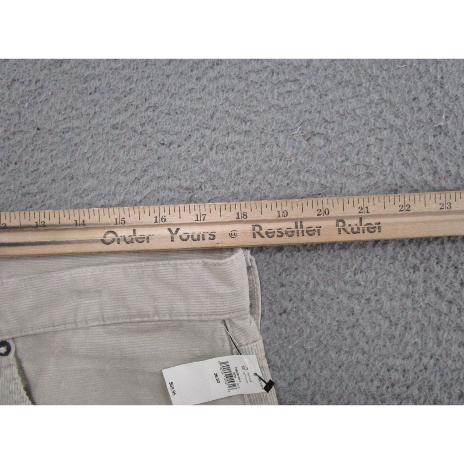 Gap Gap 1969 Mens Pants Corduroy Slim Straight Beige 36x30 Chino New NWT Vintage No N/A Size US 36 / EU 52 - 7 Thumbnail