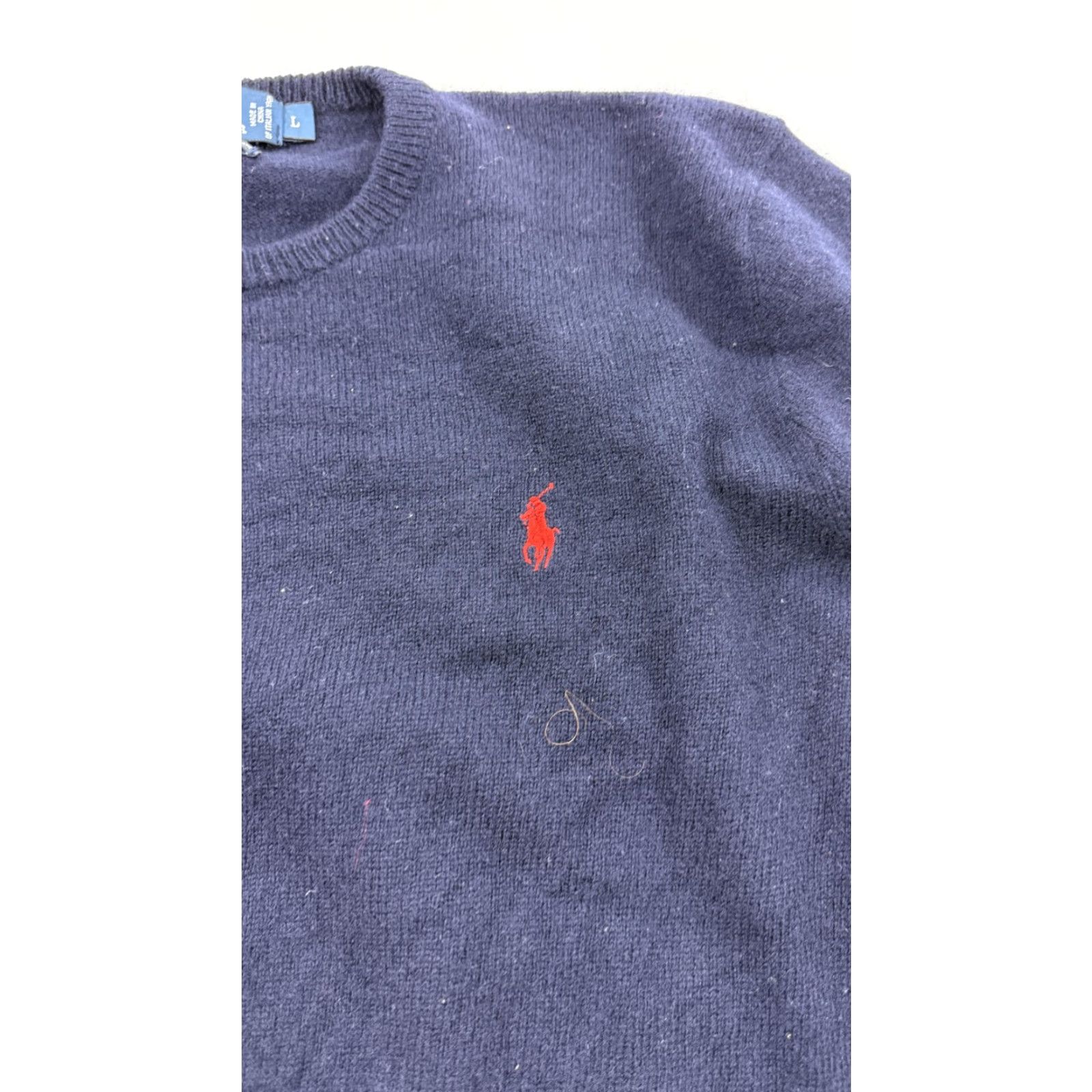 Polo Ralph Lauren VINTAGE Polo Ralph Lauren Sweater Pullover Men Large Blue Wool Crew Neck All Seasons Size US L / EU 52-54 / 3 - 3 Thumbnail