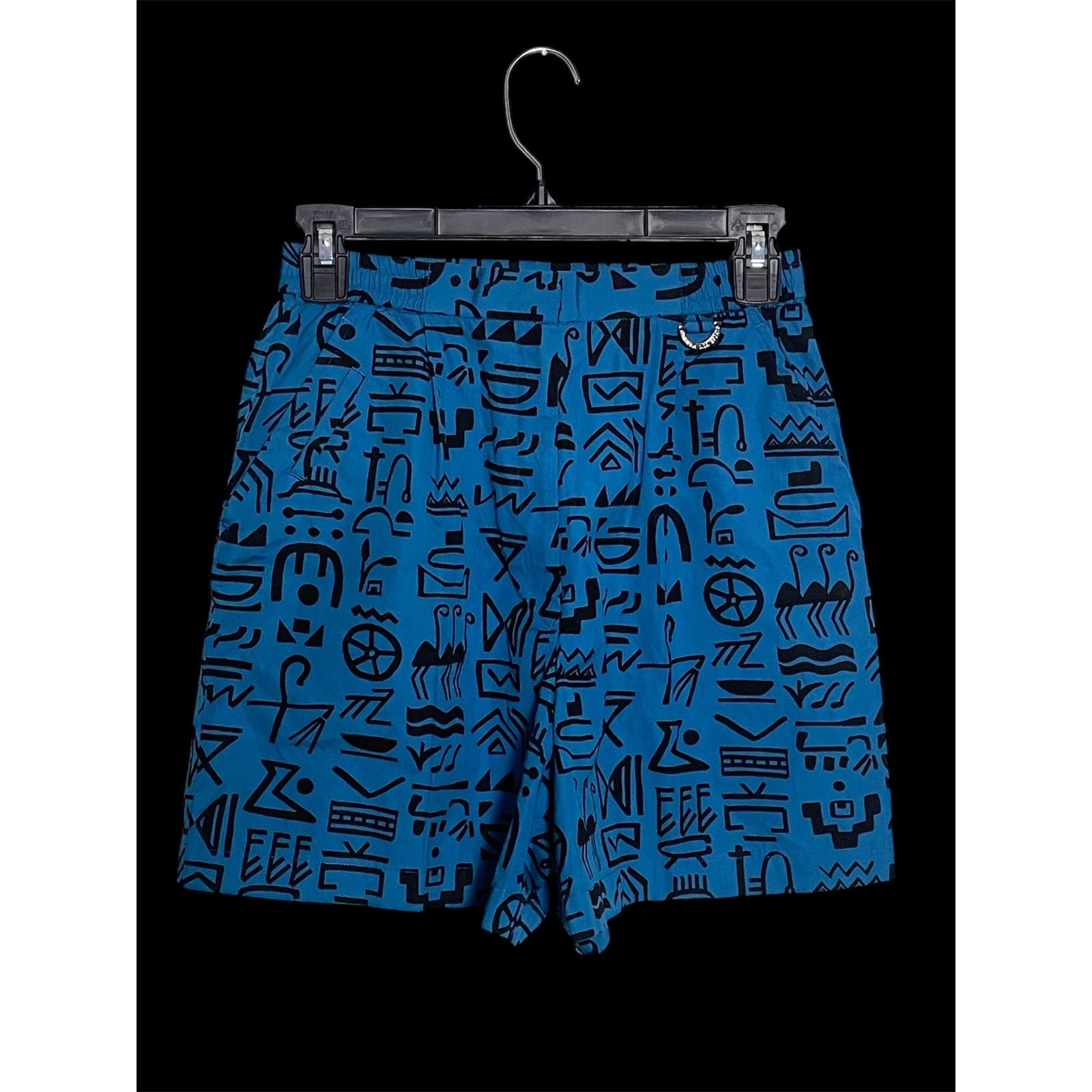 Vintage Christian Dior Sports Blue Geometric Pattern Shorts