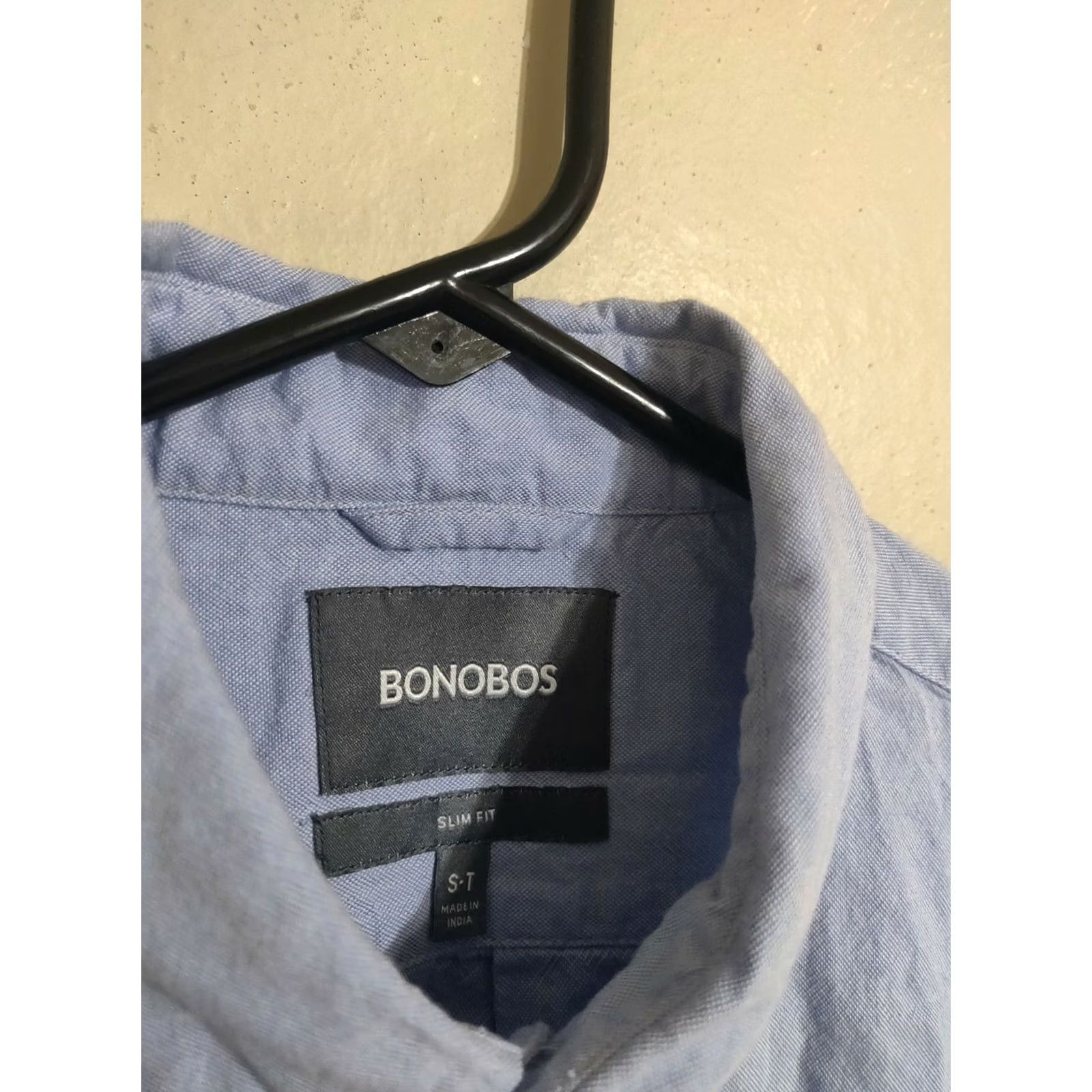 Bonobos Bonobos Slim Fit Dress Shirt Button Down Light Blue Long Sleeve Men's Small Tall S-T Size 36R - 3 Thumbnail