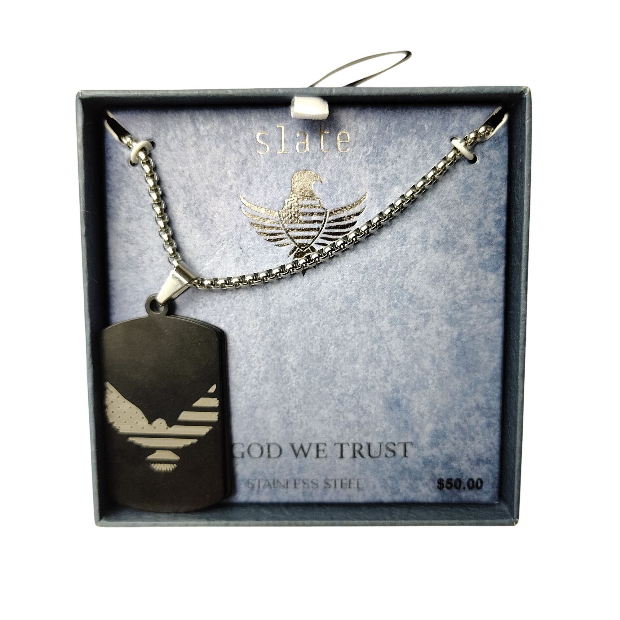 Other Slate Dog Tag In God We Trust Stainless Steel Necklace With Size ONE SIZE - 2 Thumbnail