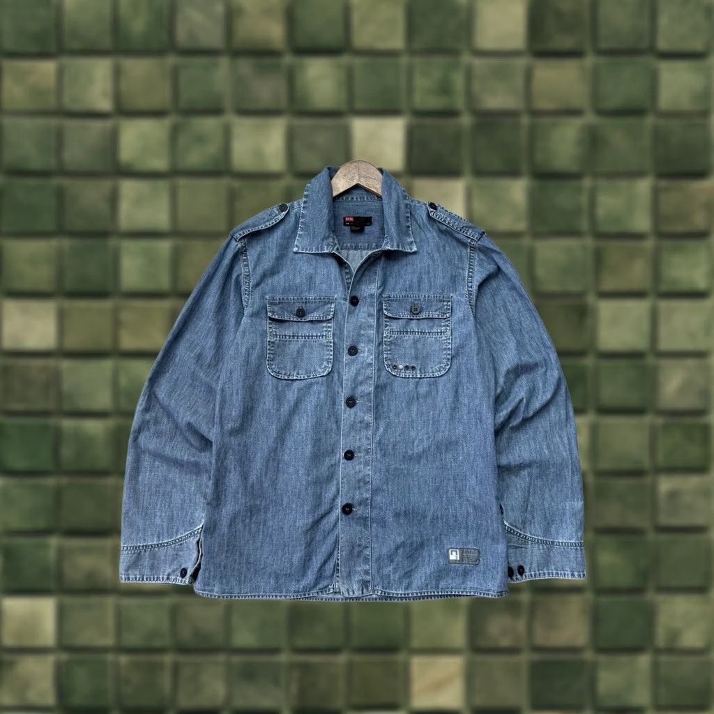 Diesel VINTAGE Diesel Button Up Denim Shirt Pocket Workwear Blue Men’s L Shirt Size US L / EU 52-54 / 3 - 1 Thumbnail