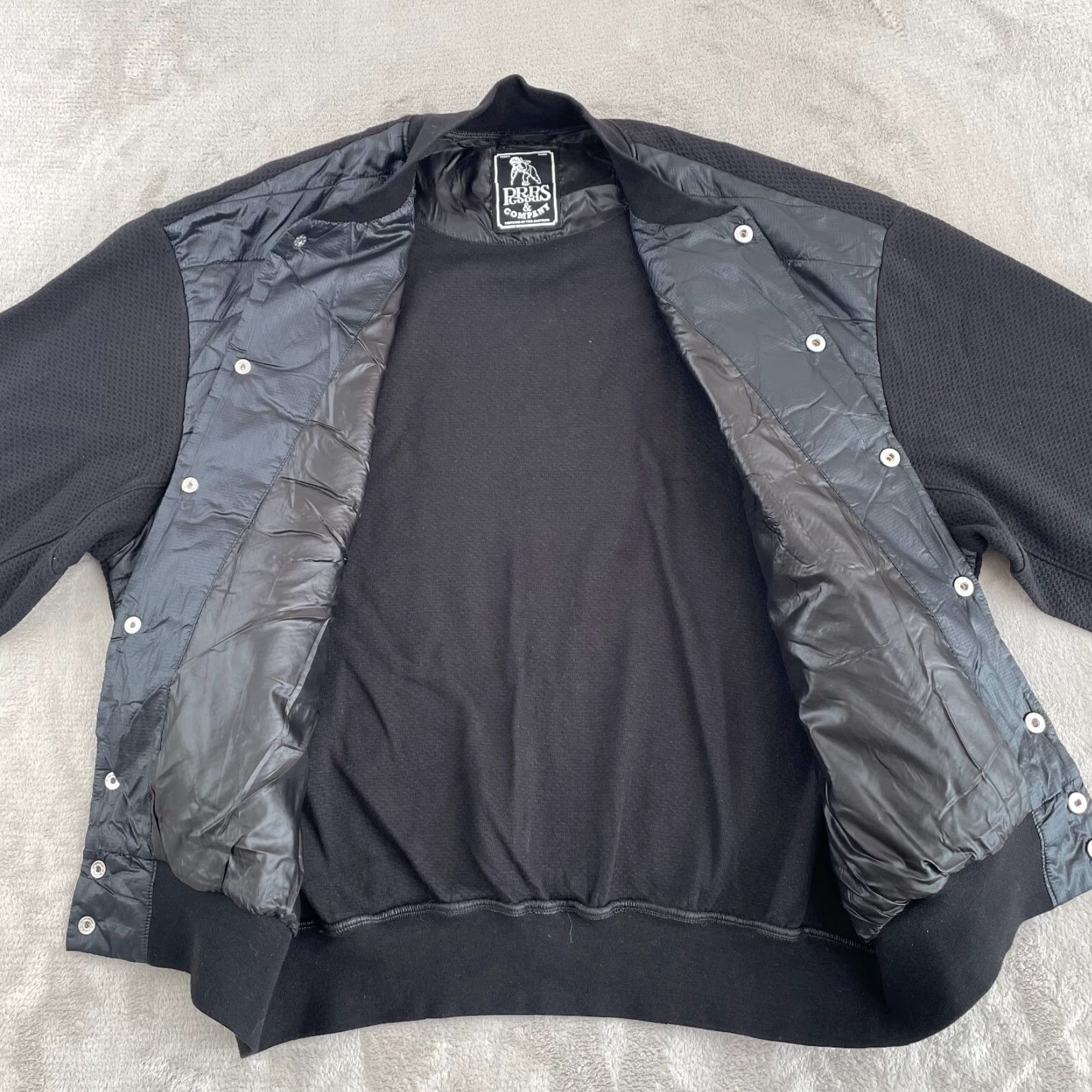 Prps PRPS Bomber Jacket Men L Black Zip Pockets Band Collar Designer Size US L / EU 52-54 / 3 - 5 Thumbnail