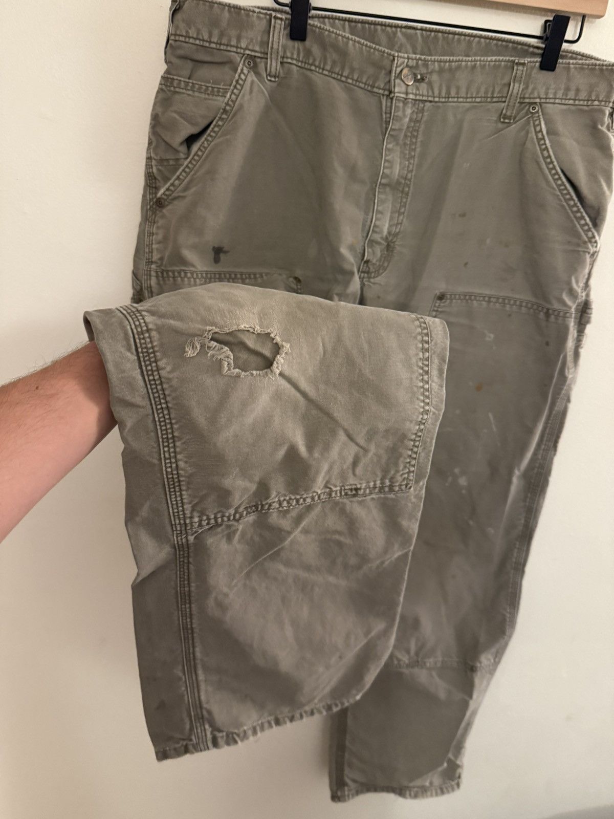 Carhartt Vintage Faded Carhartt Double Knee Olive 4gseller Size US 36 / EU 52 - 3 Thumbnail