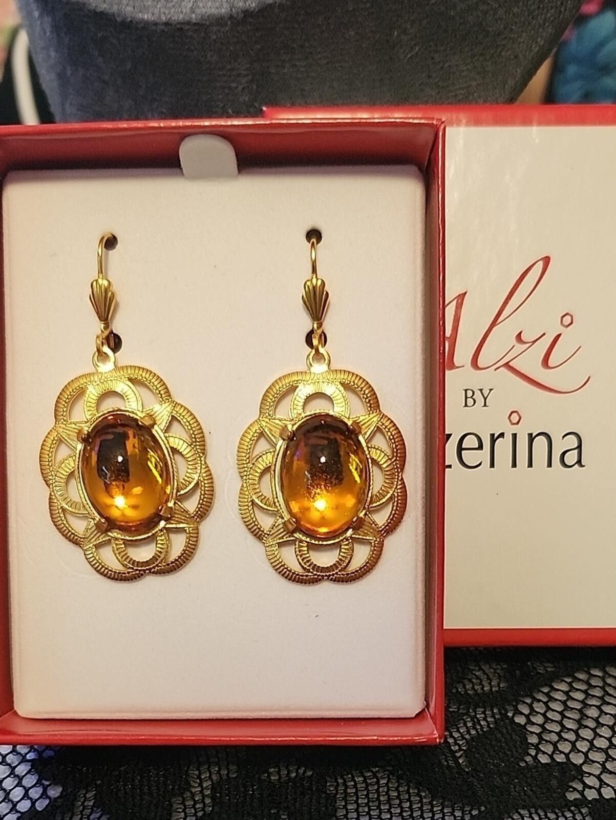 Other Gold-Tone Amber Drop Earrings Size ONE SIZE - 1 Thumbnail